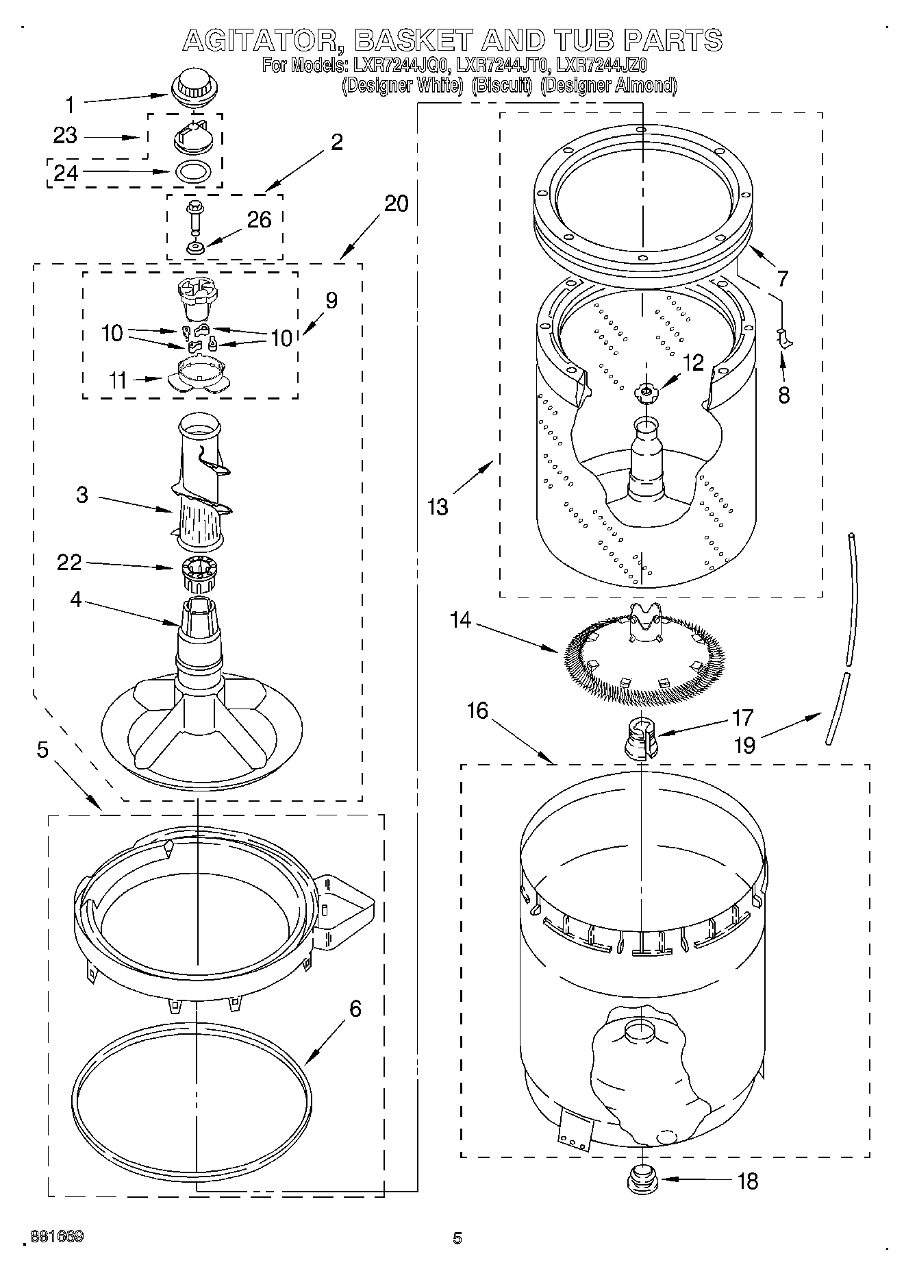 03 - AGITATOR, BASKET AND TUB