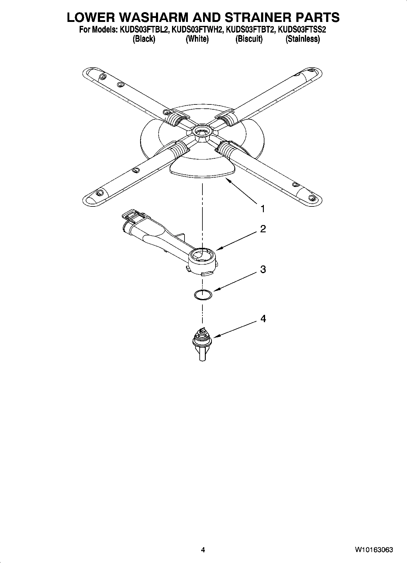 04 - LOWER WASHARM AND STRAINER PARTS