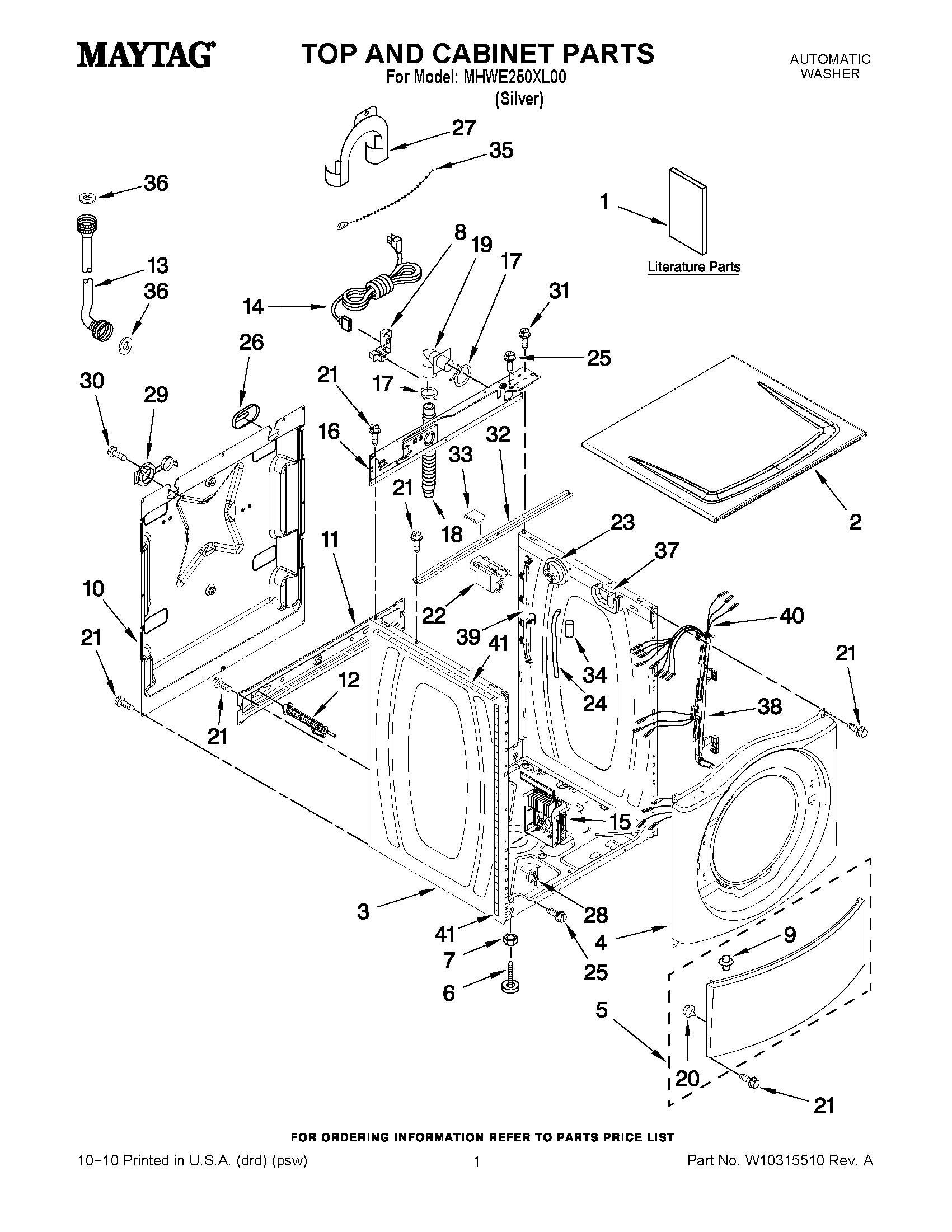01 - TOP AND CABINET PARTS