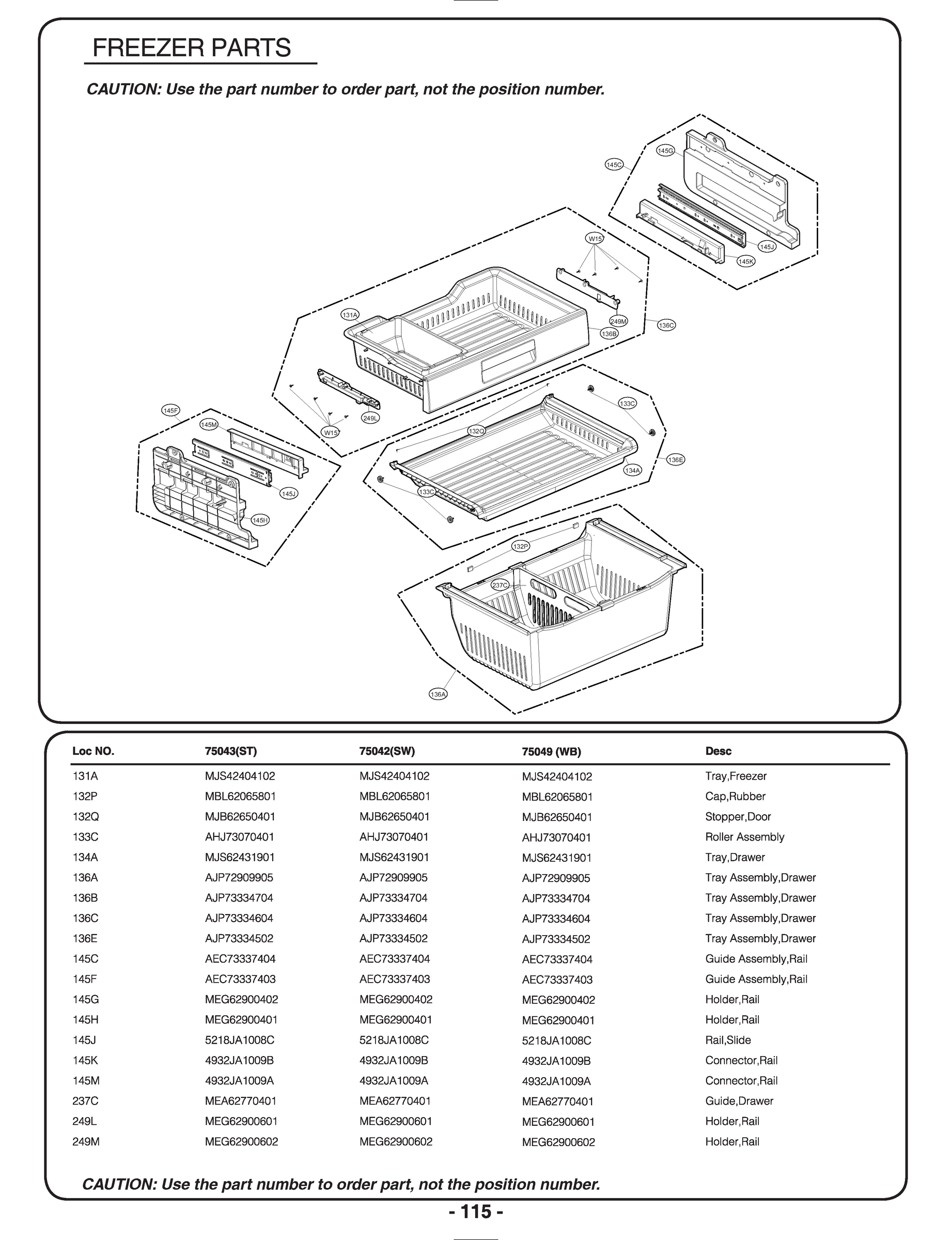 FREEZER PARTS