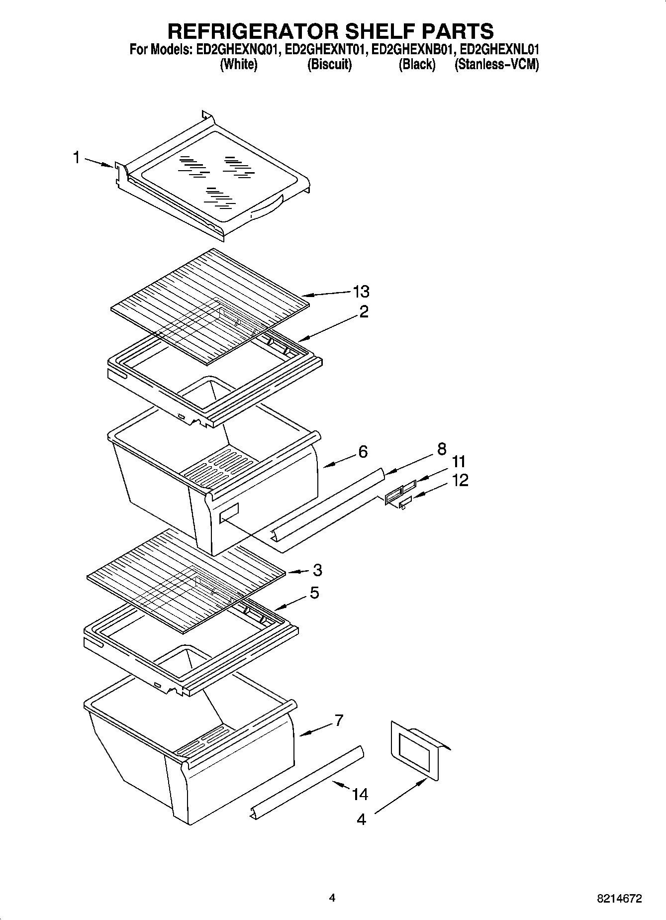 03 - REFRIGERATOR SHELF PARTS