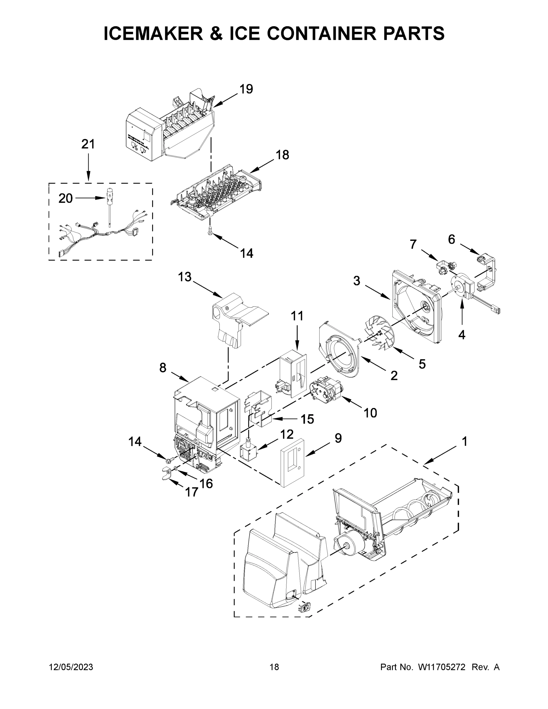 10 - ICEMAKER & ICE CONTAINER PARTS