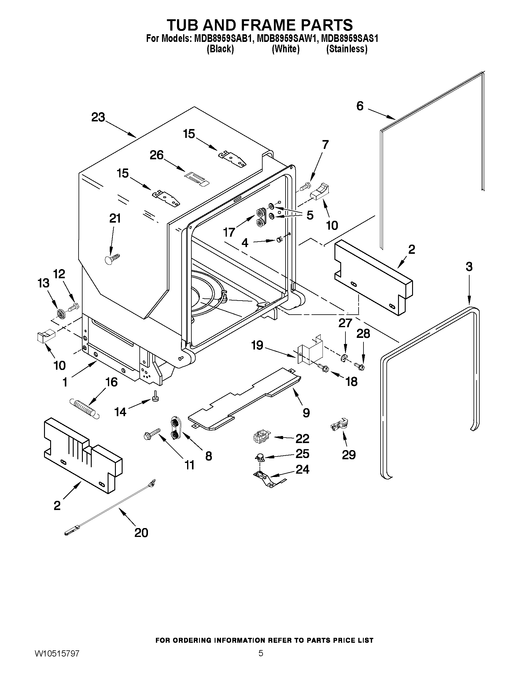 05 - TUB AND FRAME PARTS