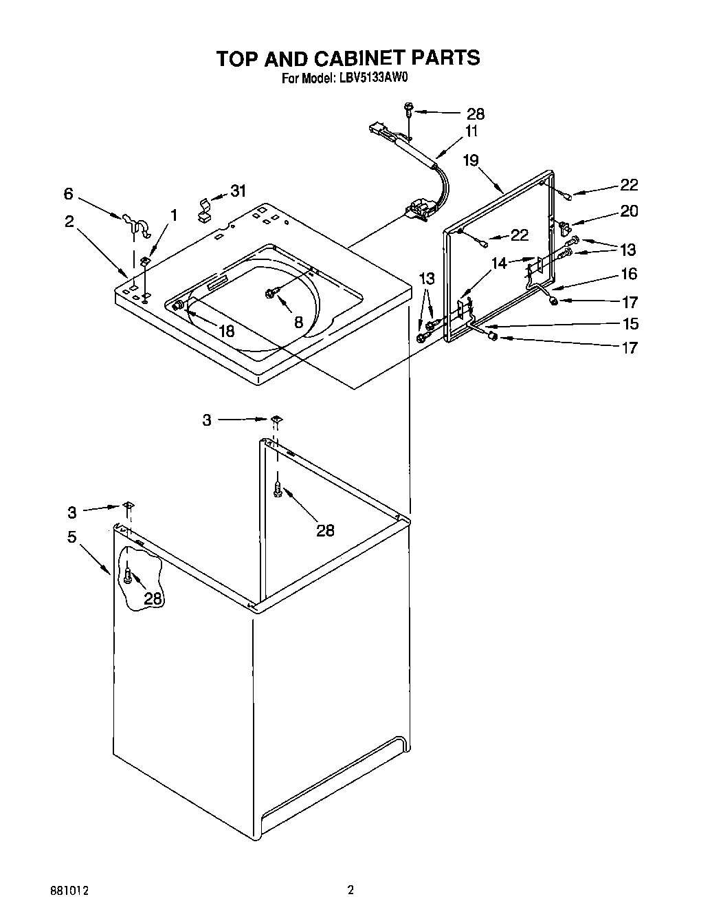 02 - TOP AND CABINET, LIT/OPTIONAL
