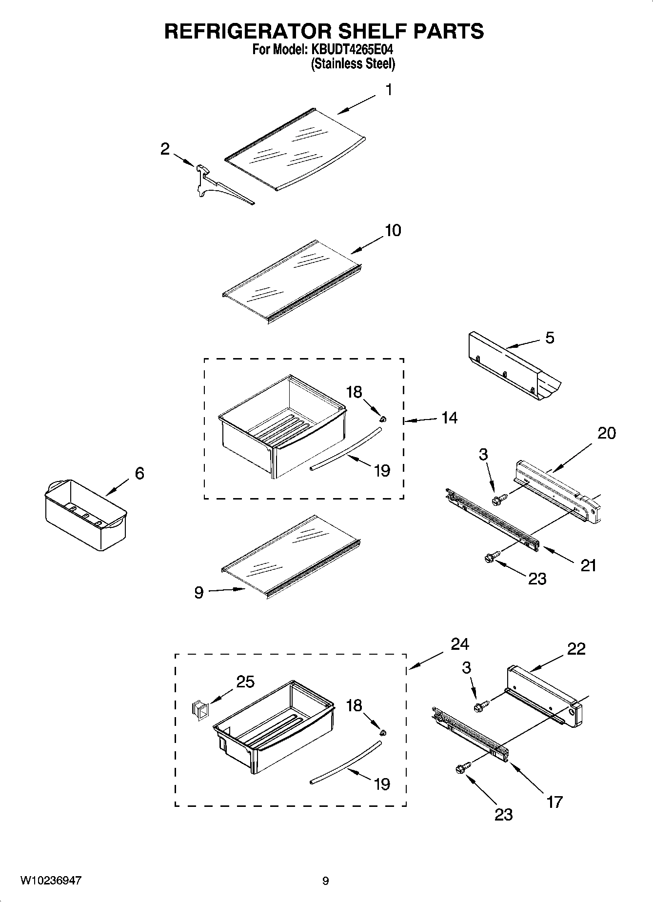 07 - REFRIGERATOR SHELF PARTS