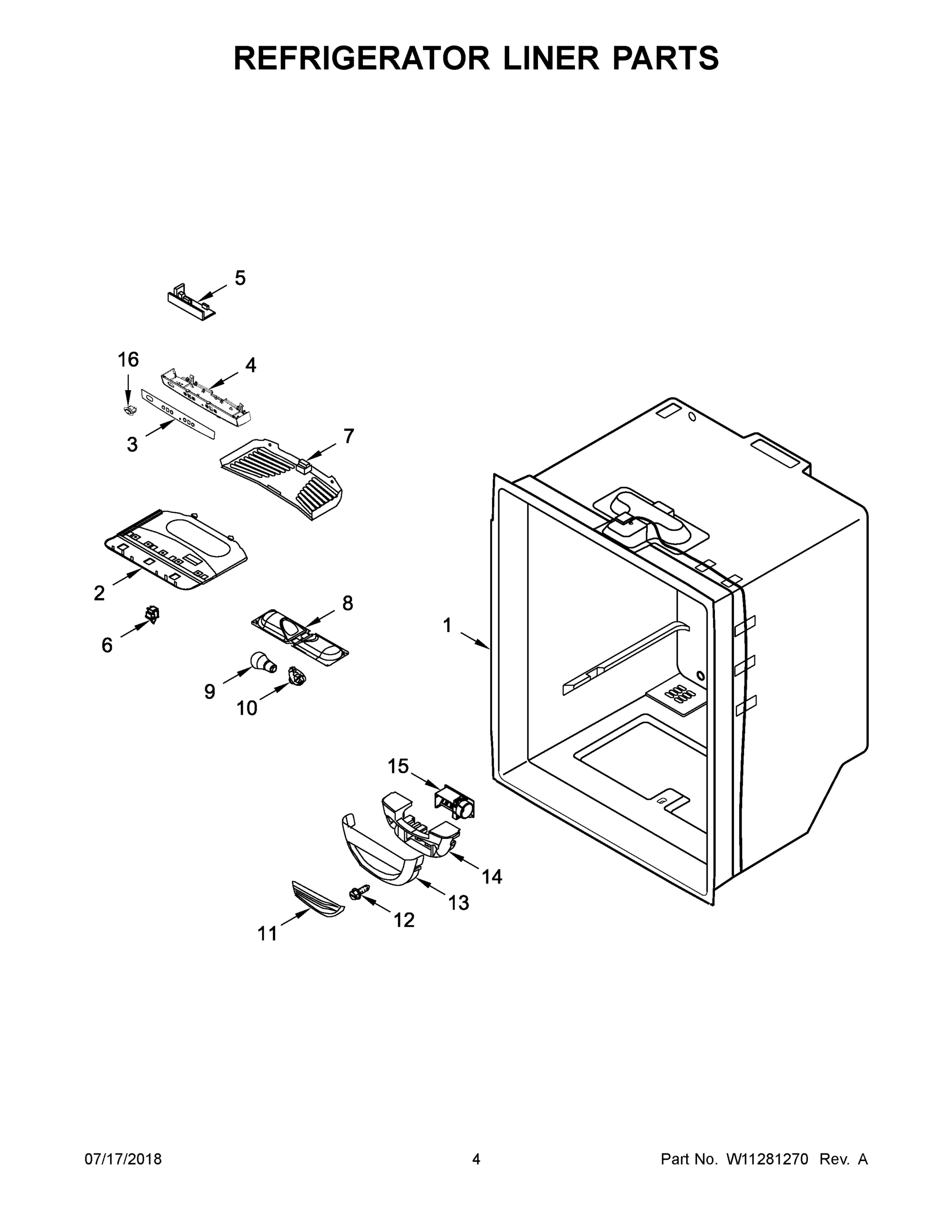 03 - REFRIGERATOR LINER PARTS