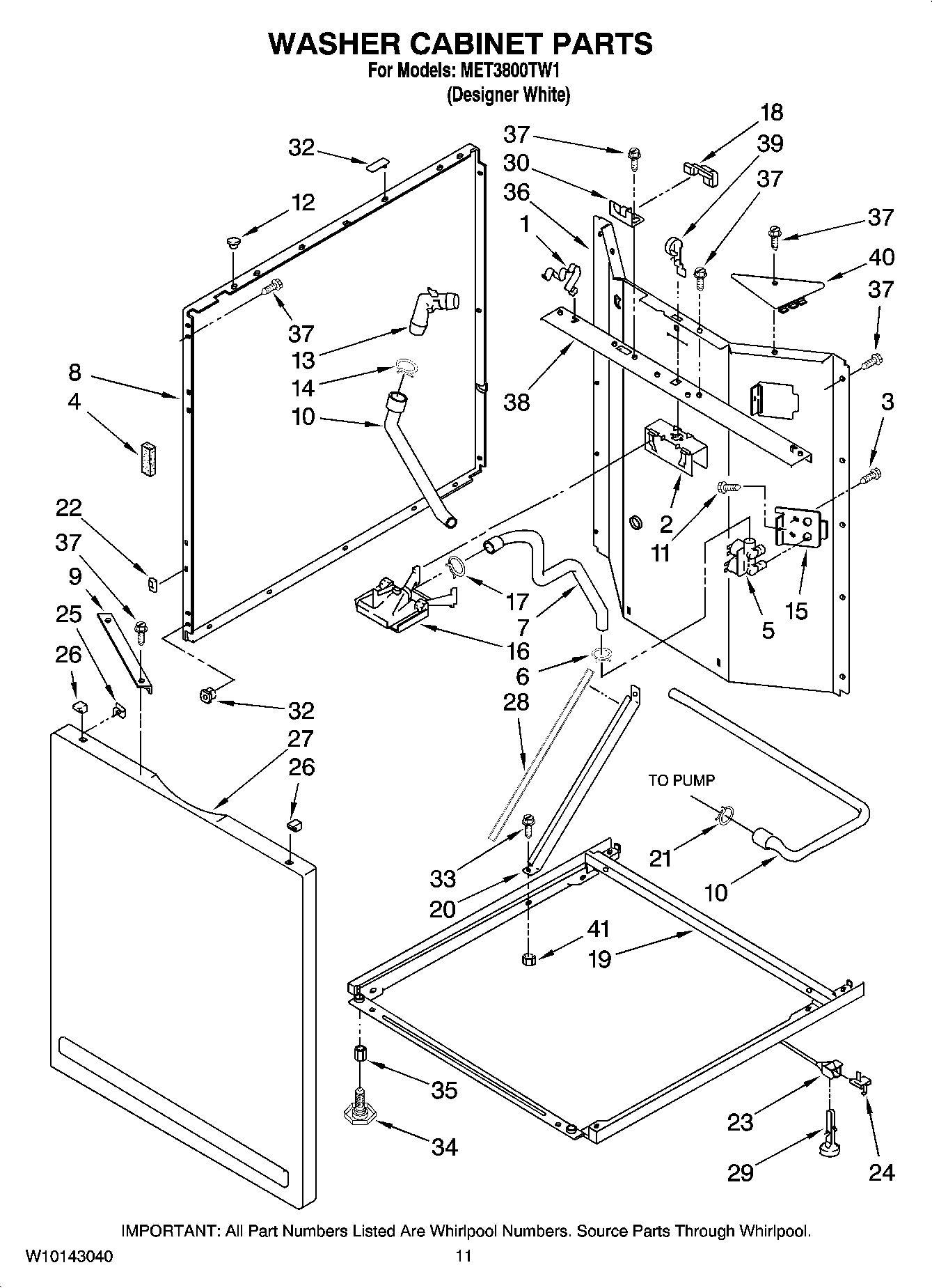 07 - WASHER CABINET PARTS