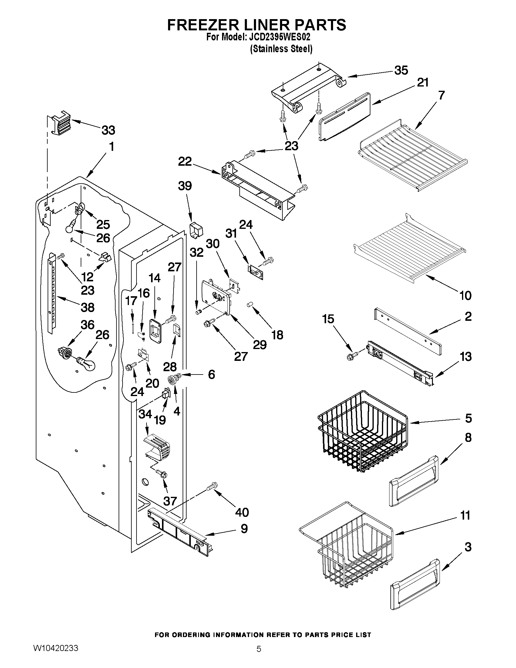 04 - FREEZER LINER PARTS