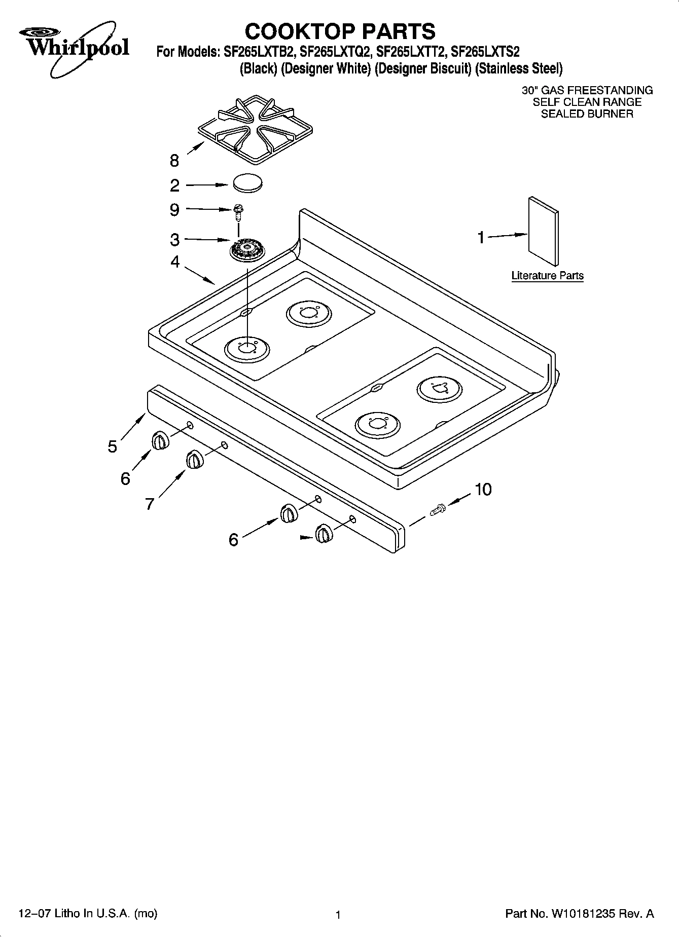 01 - COOKTOP PARTS
