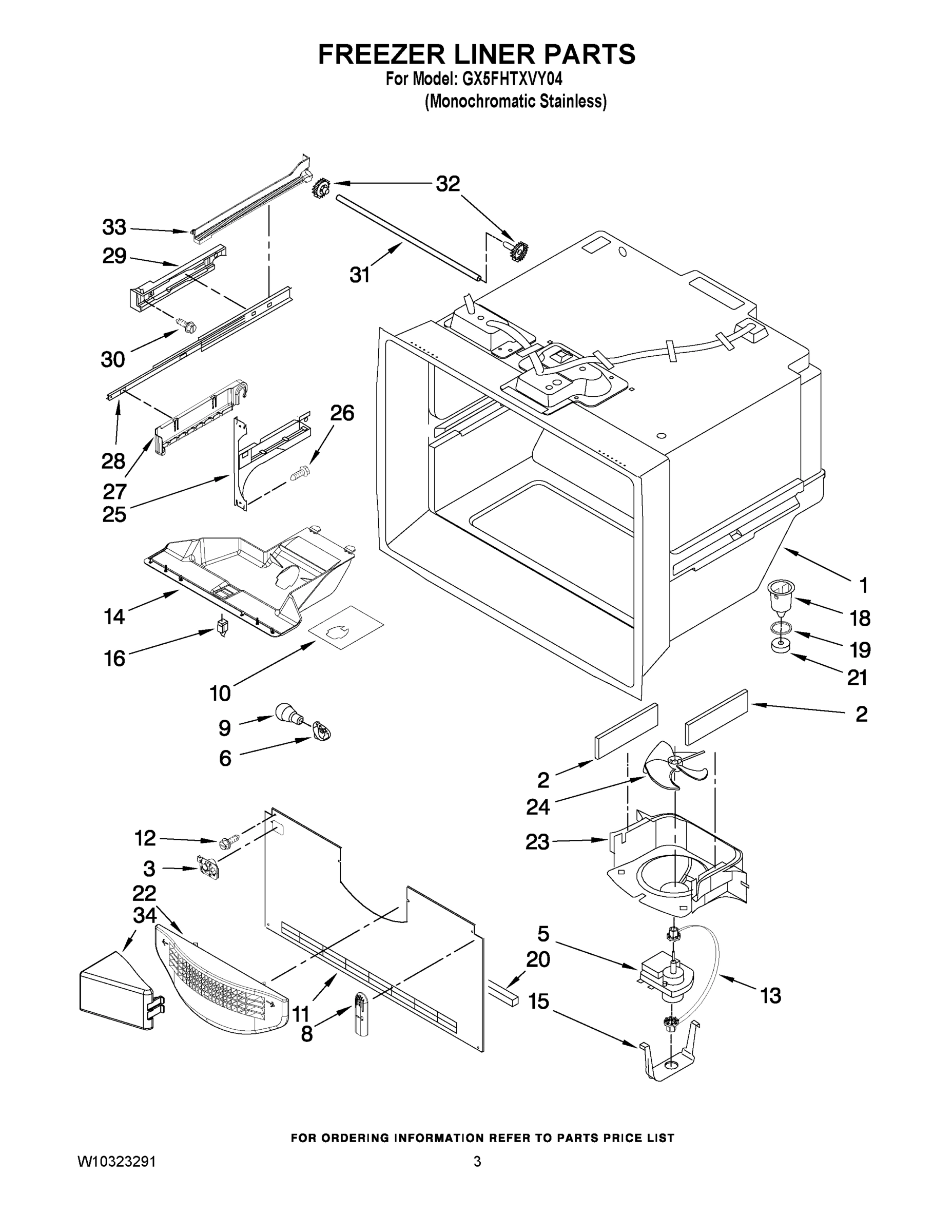 02 - FREEZER LINER PARTS