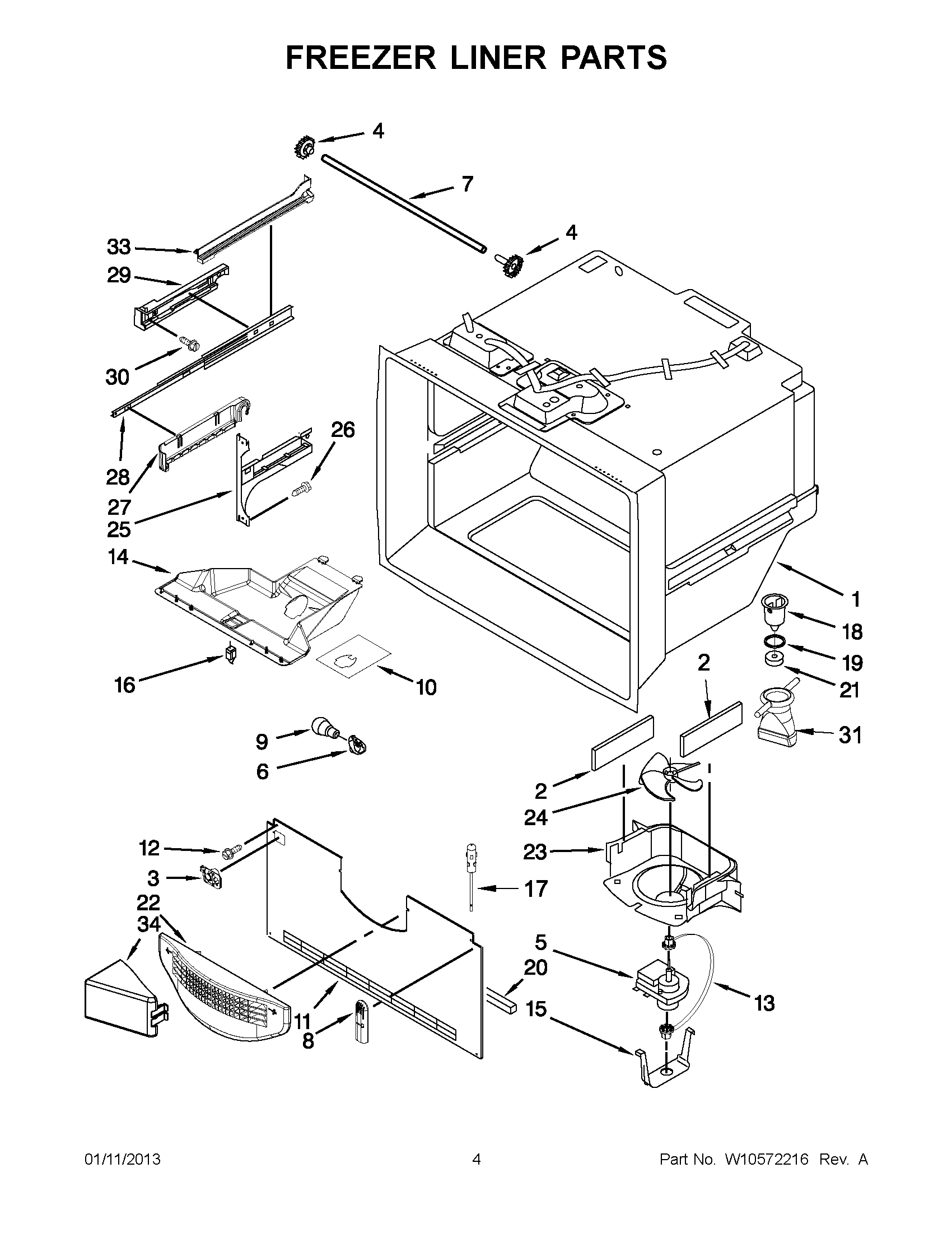 02 - FREEZER LINER PARTS