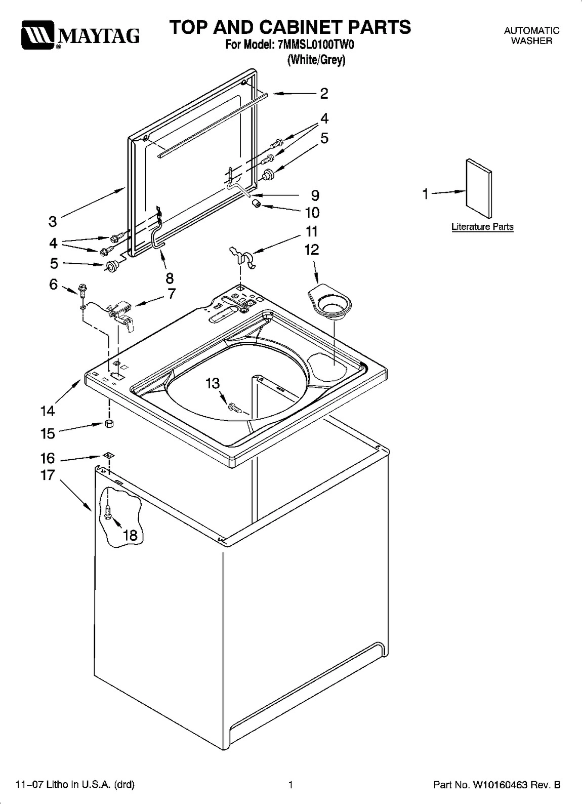 01 - TOP AND CABINET PARTS