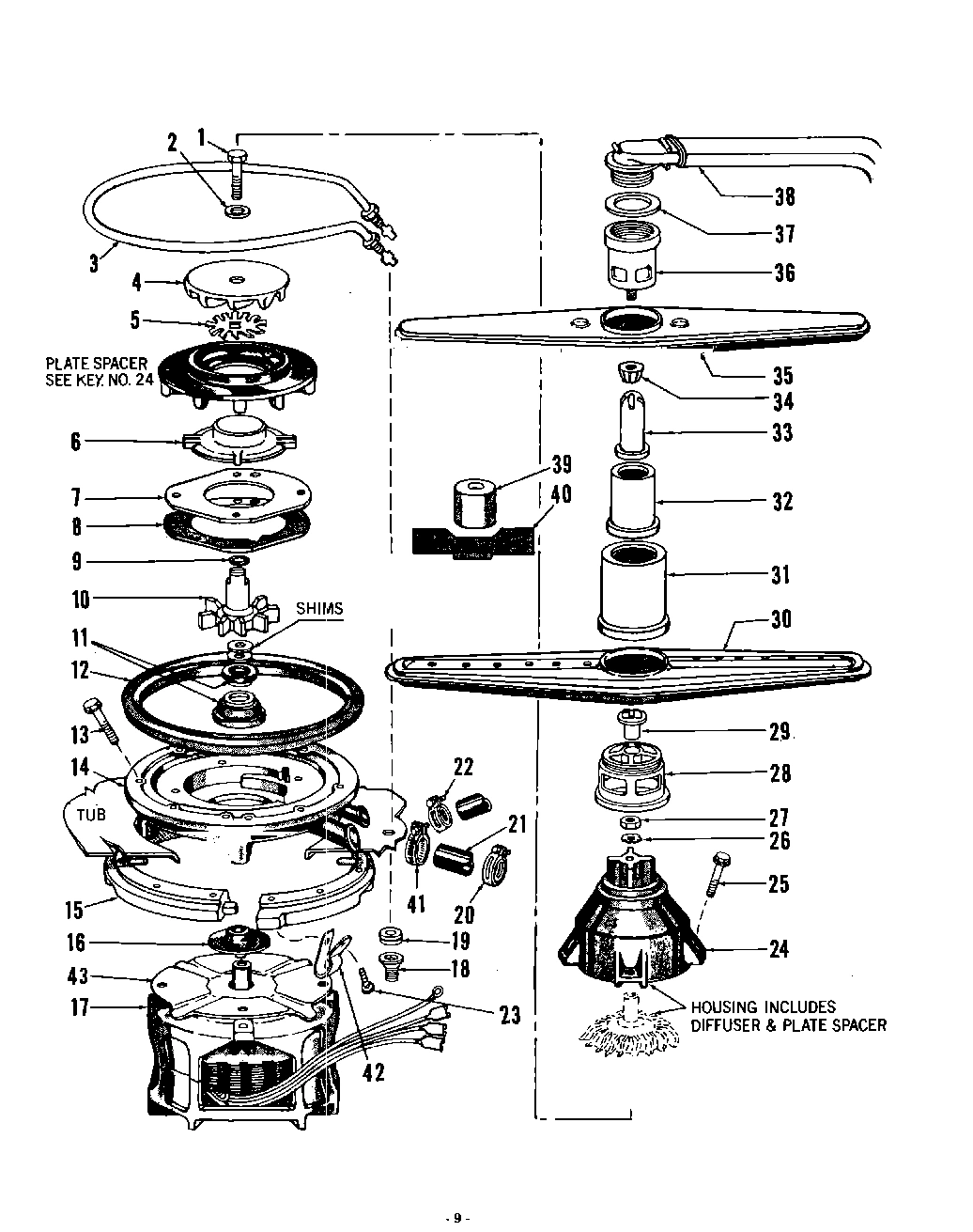 07 - MOTOR, HEATER AND SPRAY ARM