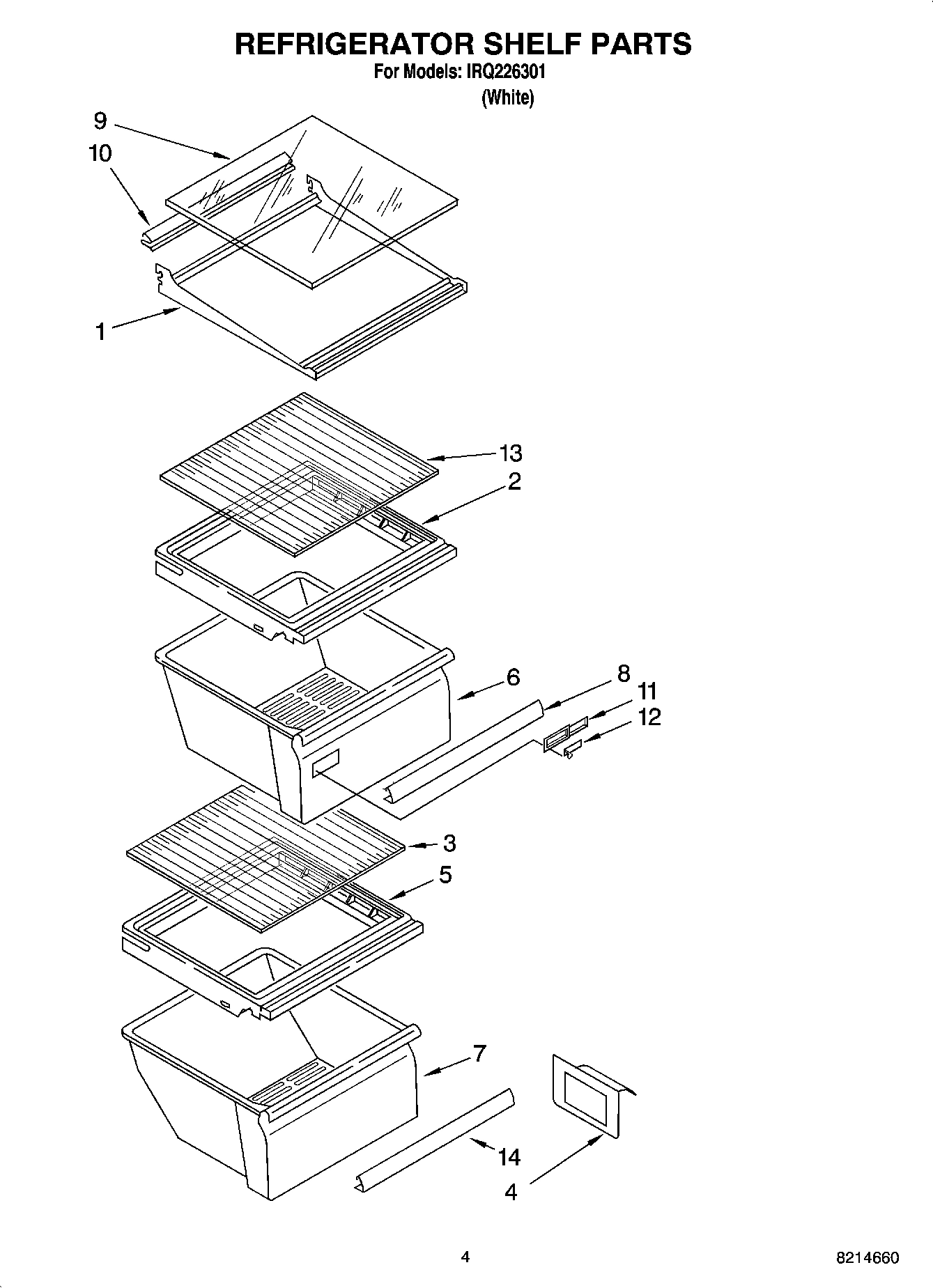 03 - REFRIGERATOR SHELF PARTS