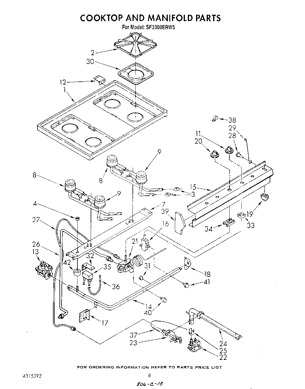 06 - COOKTOP AND MANIFOLD , LITERATURE AND OPTIONAL