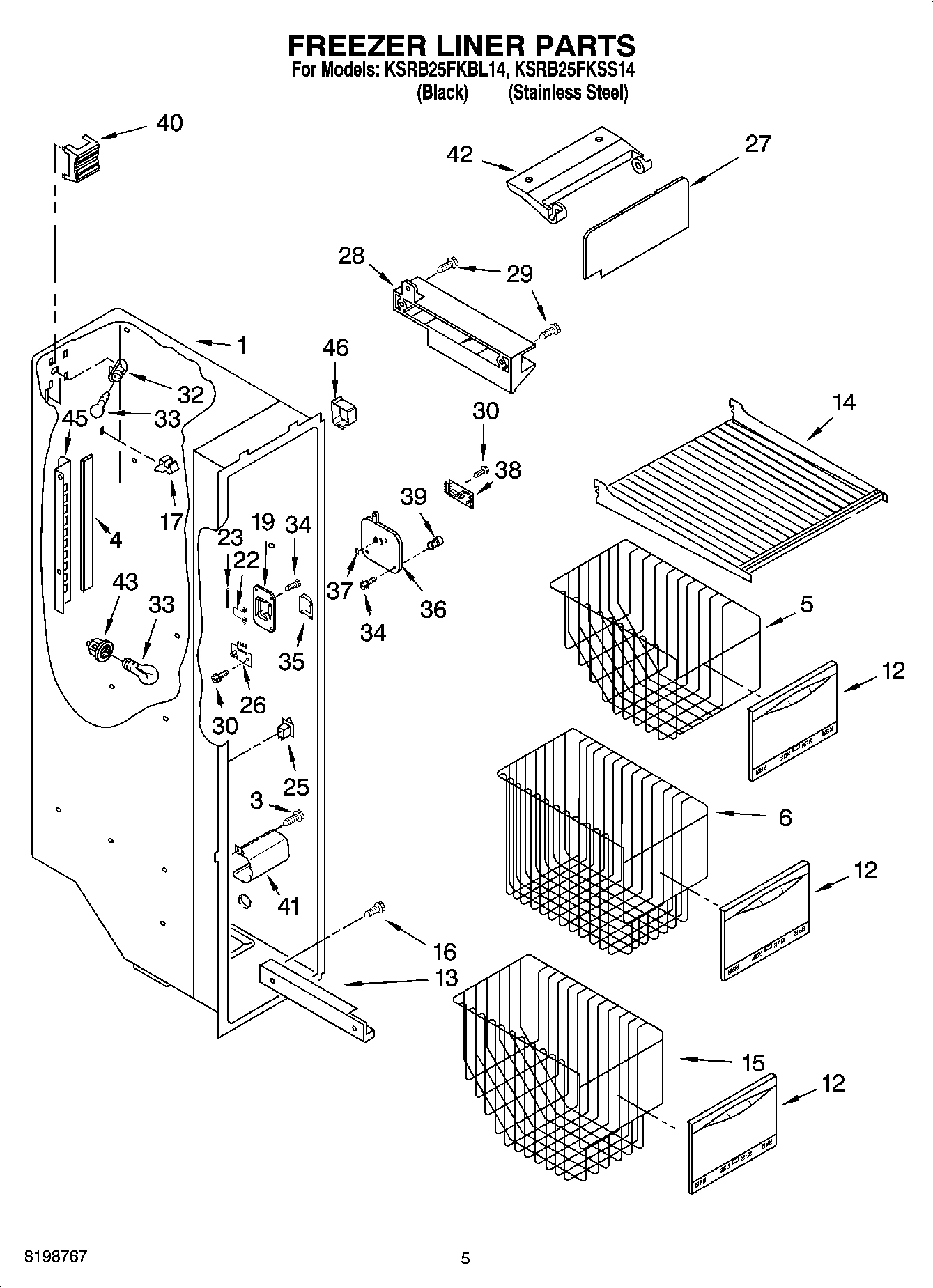 04 - FREEZER LINER PARTS