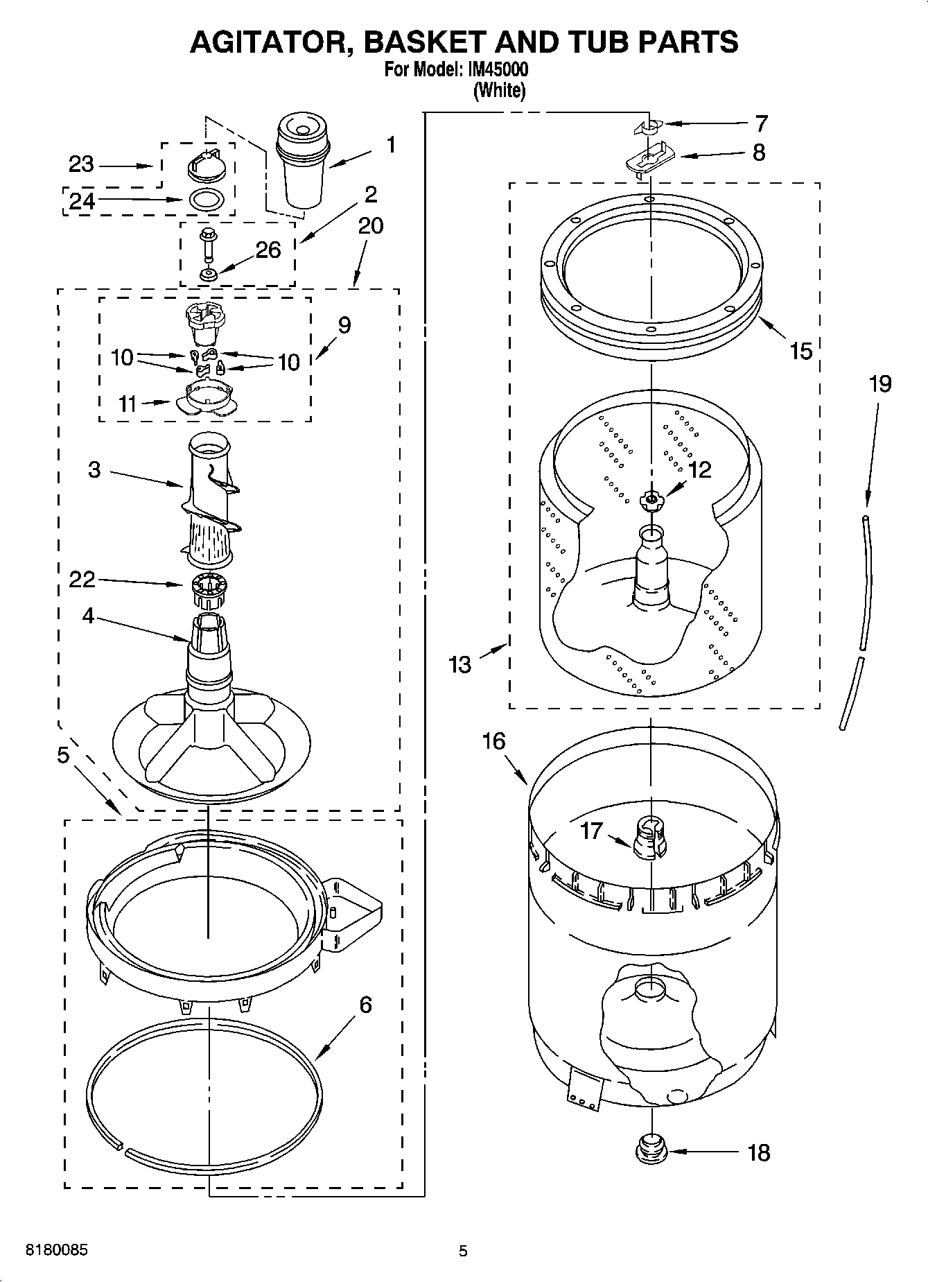 03 - AGITATOR, BASKET AND TUB PARTS