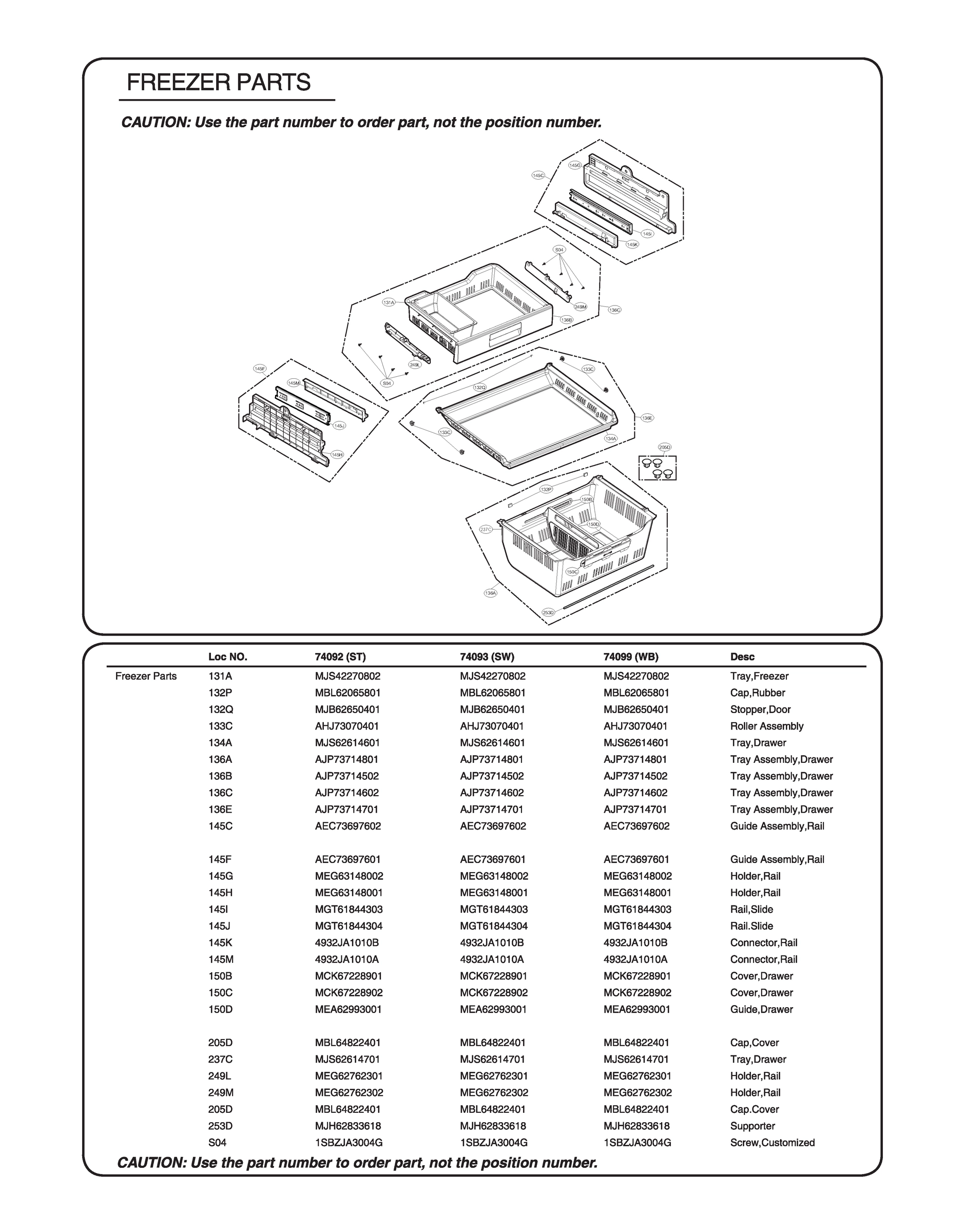 FREEZER PARTS