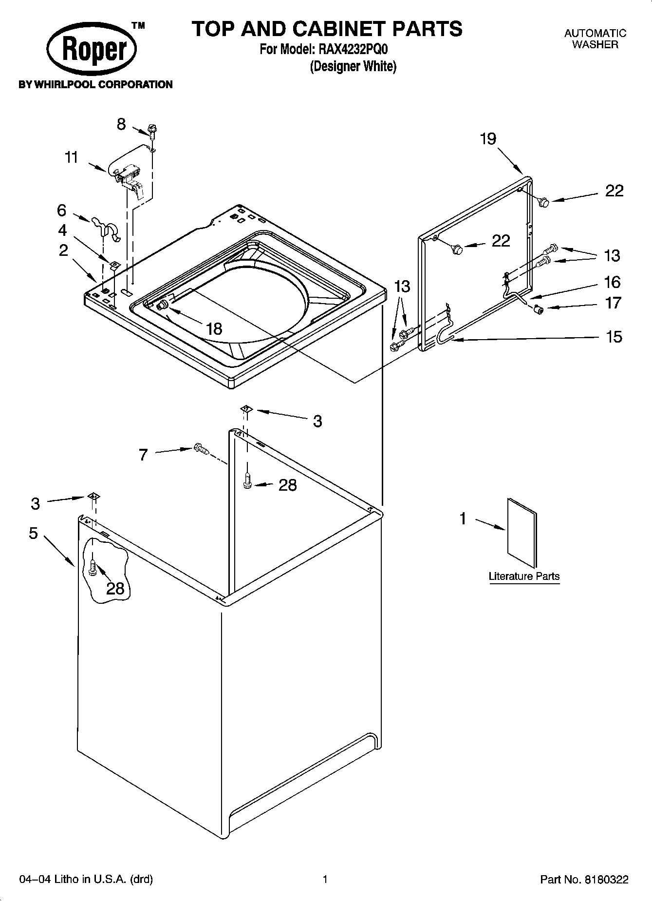 01 - TOP AND CABINET PARTS