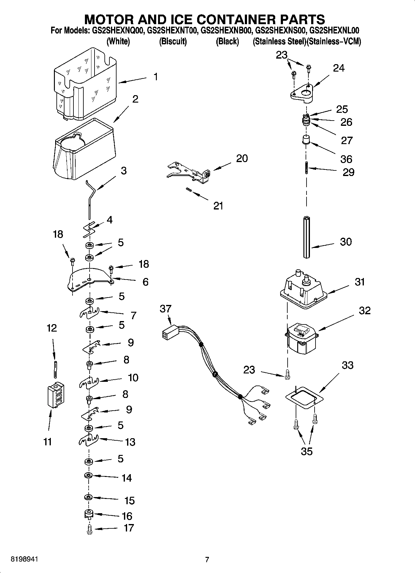 05 - MOTOR AND ICE CONTAINER PARTS