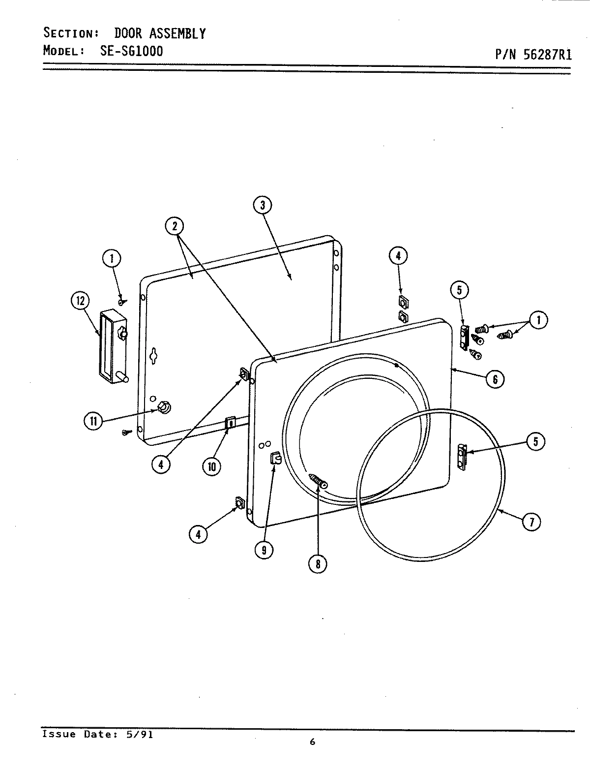 07 - DRYER DOOR ASSEMBLY