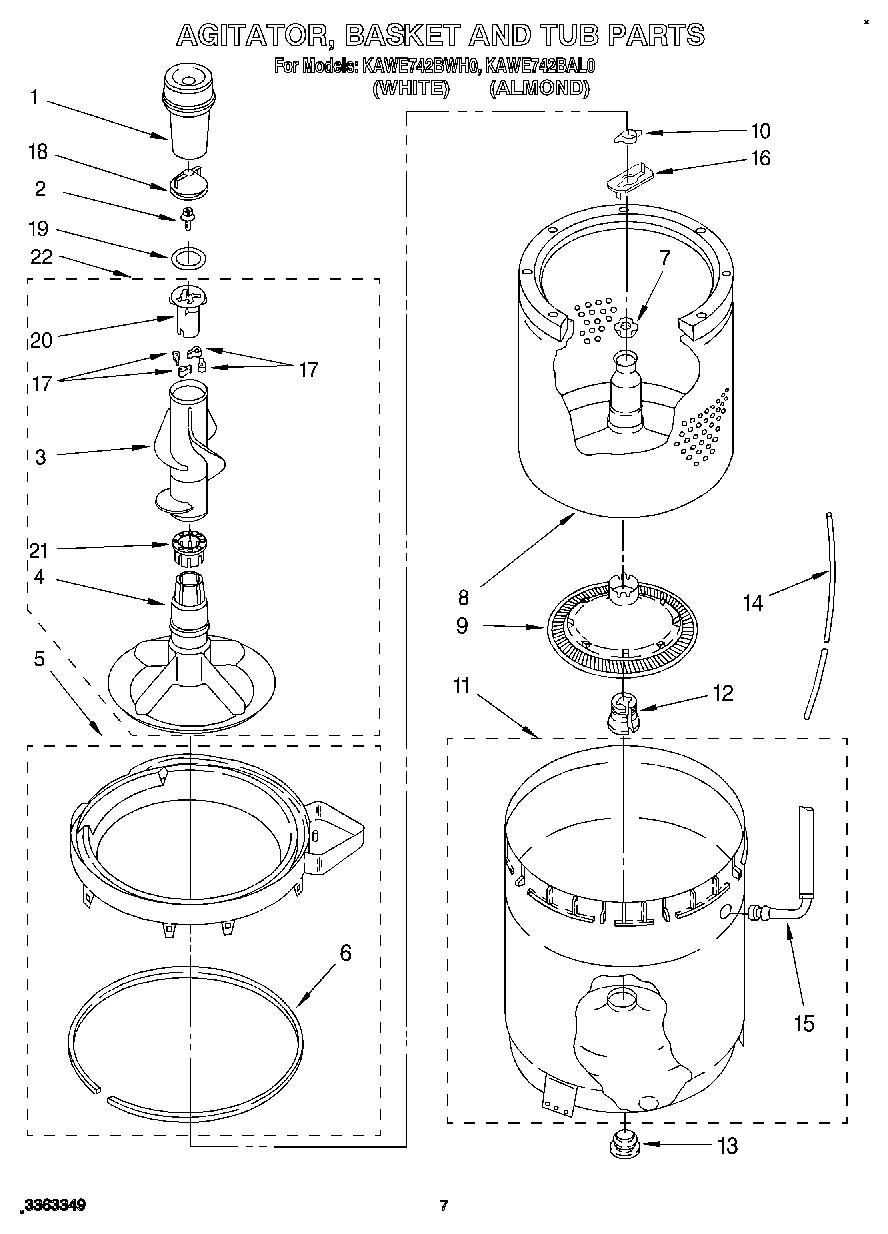 05 - AGITATOR, BASKET AND TUB