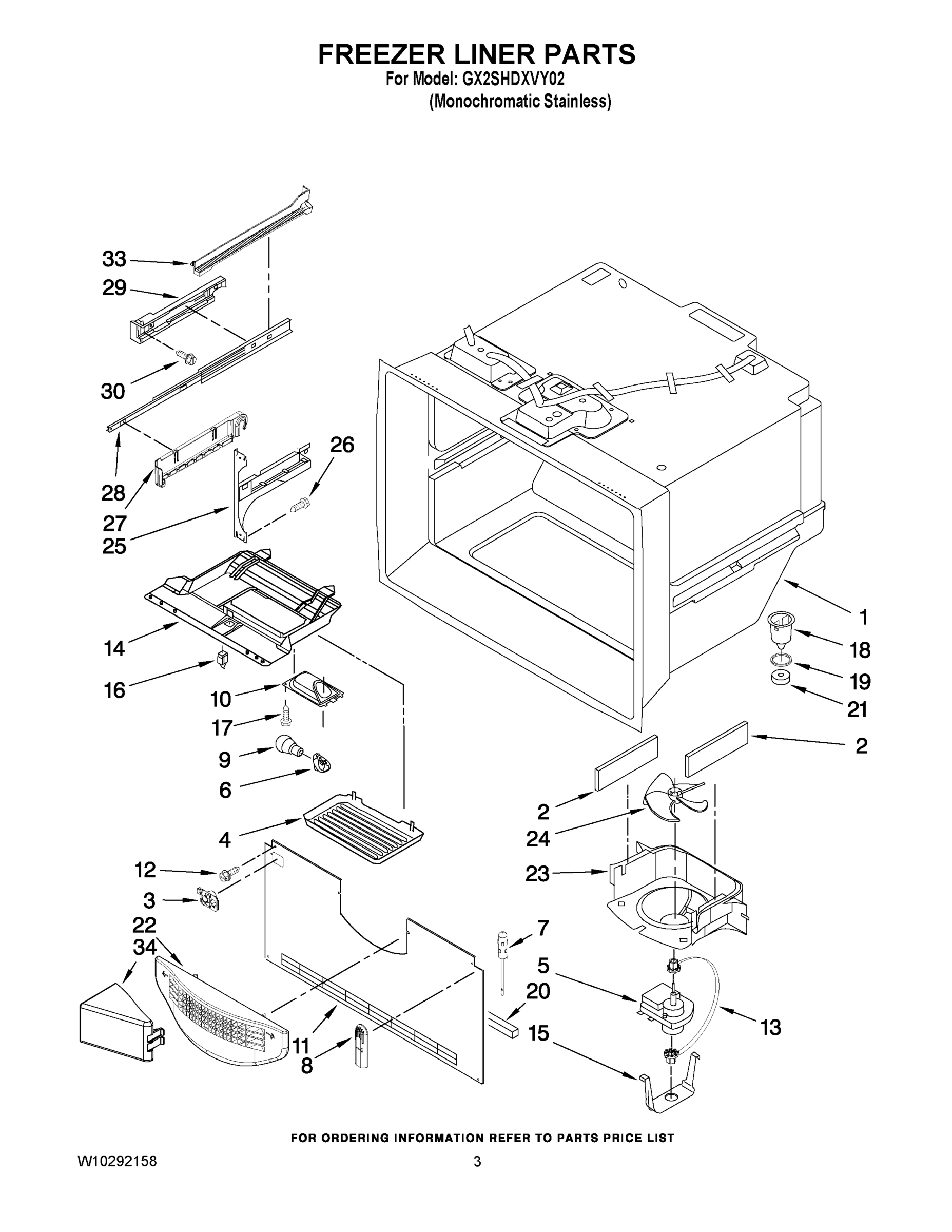 02 - FREEZER LINER PARTS