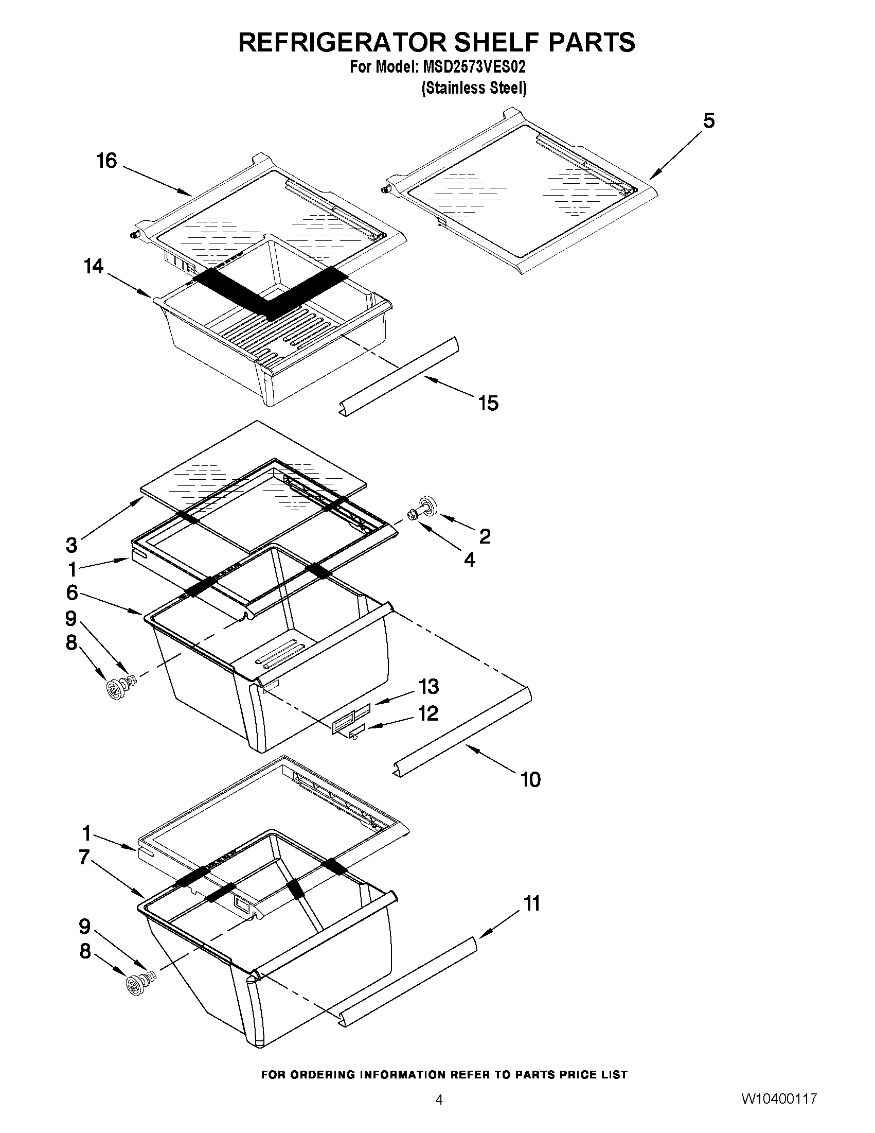 03 - REFRIGERATOR SHELF PARTS
