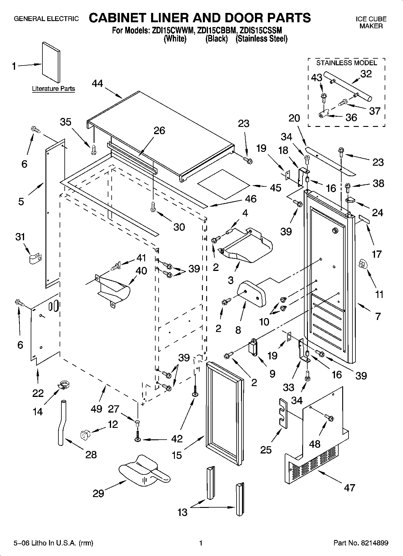 01 - CABINET LINER AND DOOR PARTS