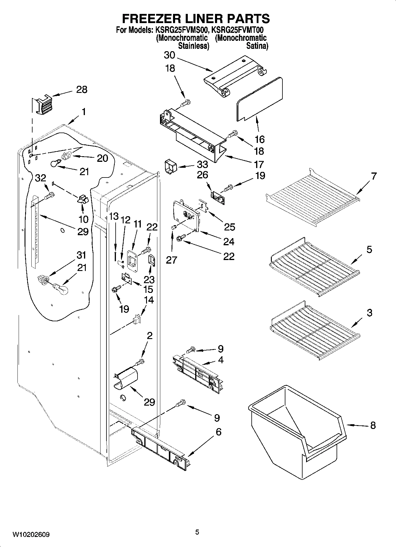 04 - FREEZER LINER PARTS