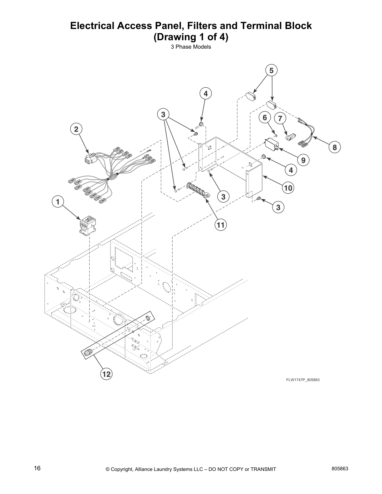 Electrical Access Panel, Filters and Terminal Block
(Drawing 1 of 4)