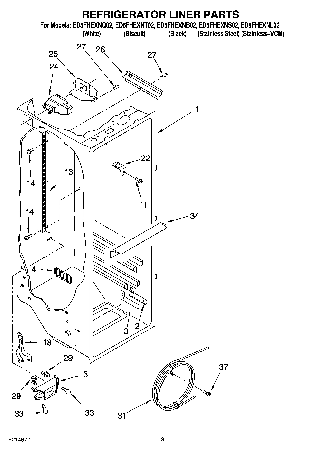 02 - REFRIGERATOR LINER PARTS