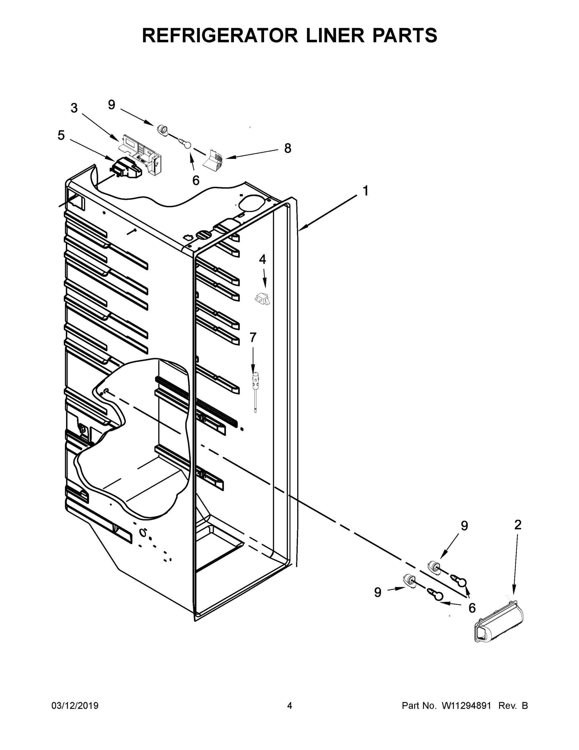 03 - REFRIGERATOR LINER PARTS