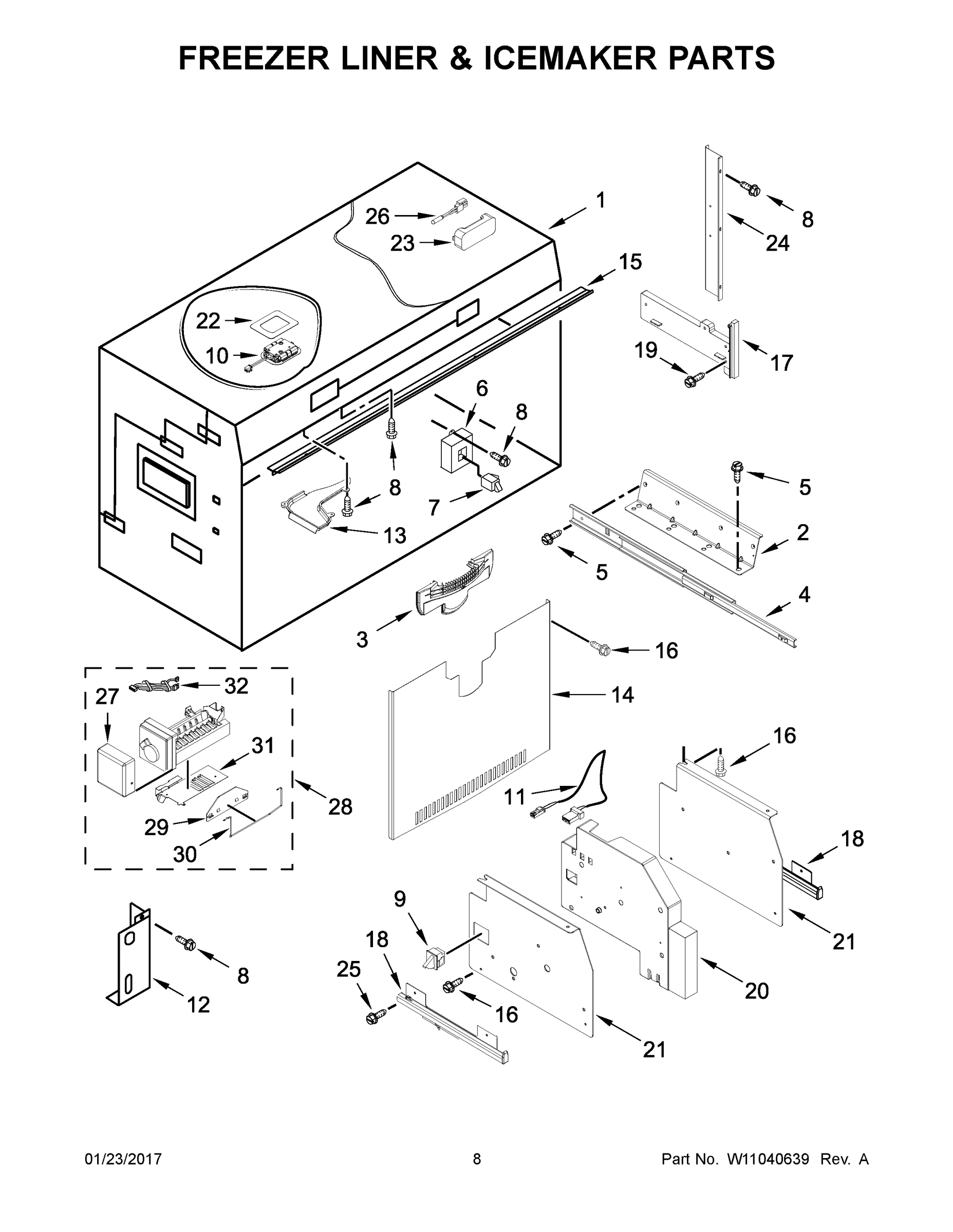 05 - FREEZER LINER & ICEMAKER PARTS