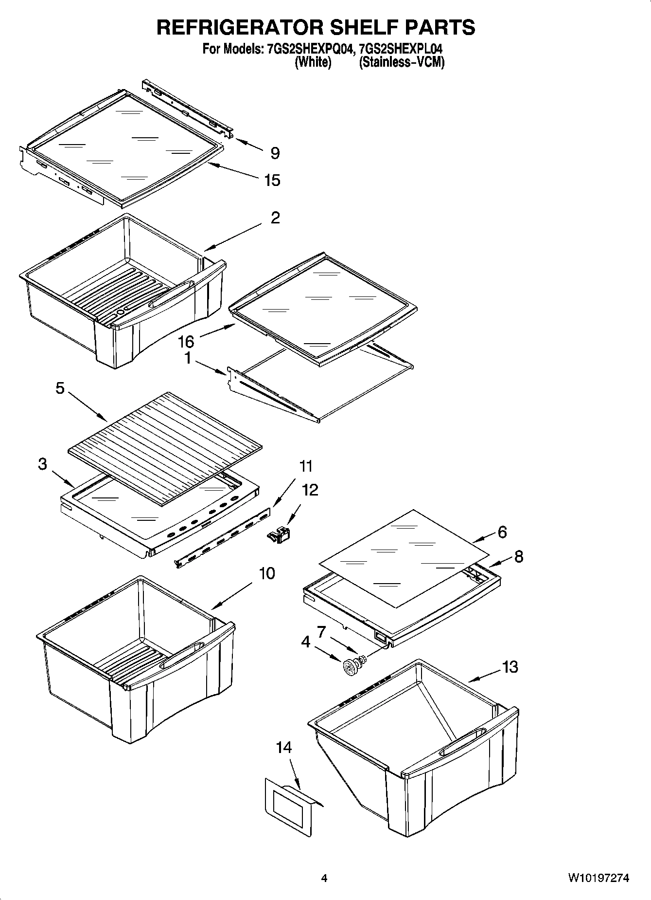 03 - REFRIGERATOR SHELF PARTS