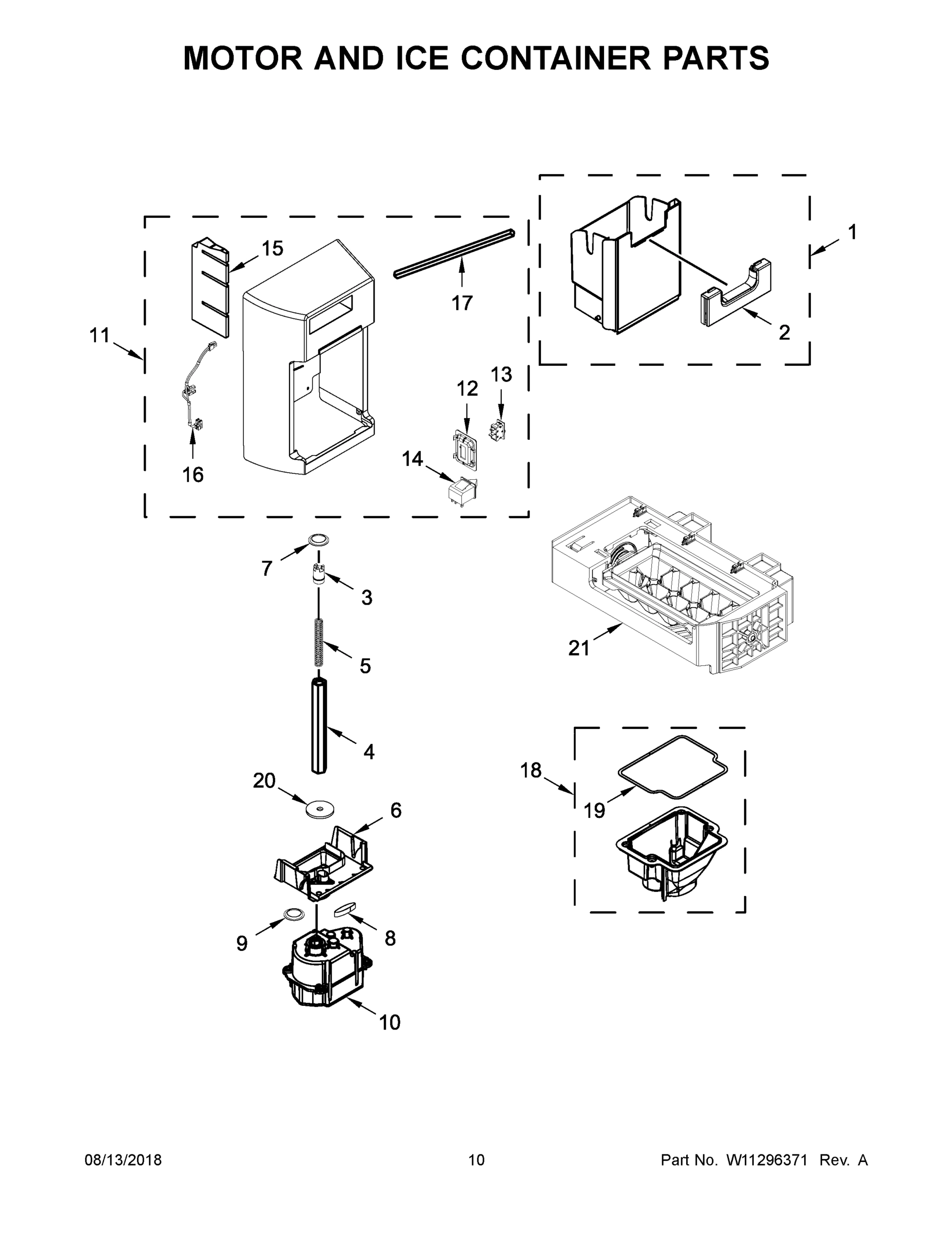 06 - MOTOR AND ICE CONTAINER PARTS