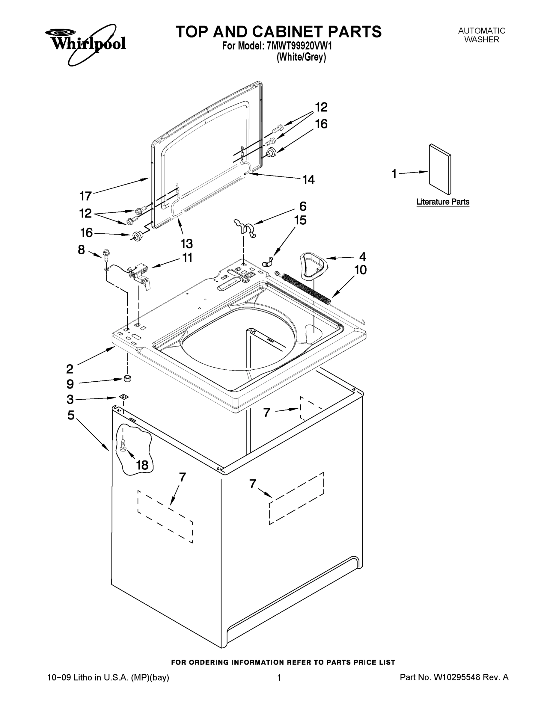 01 - TOP AND CABINET PARTS