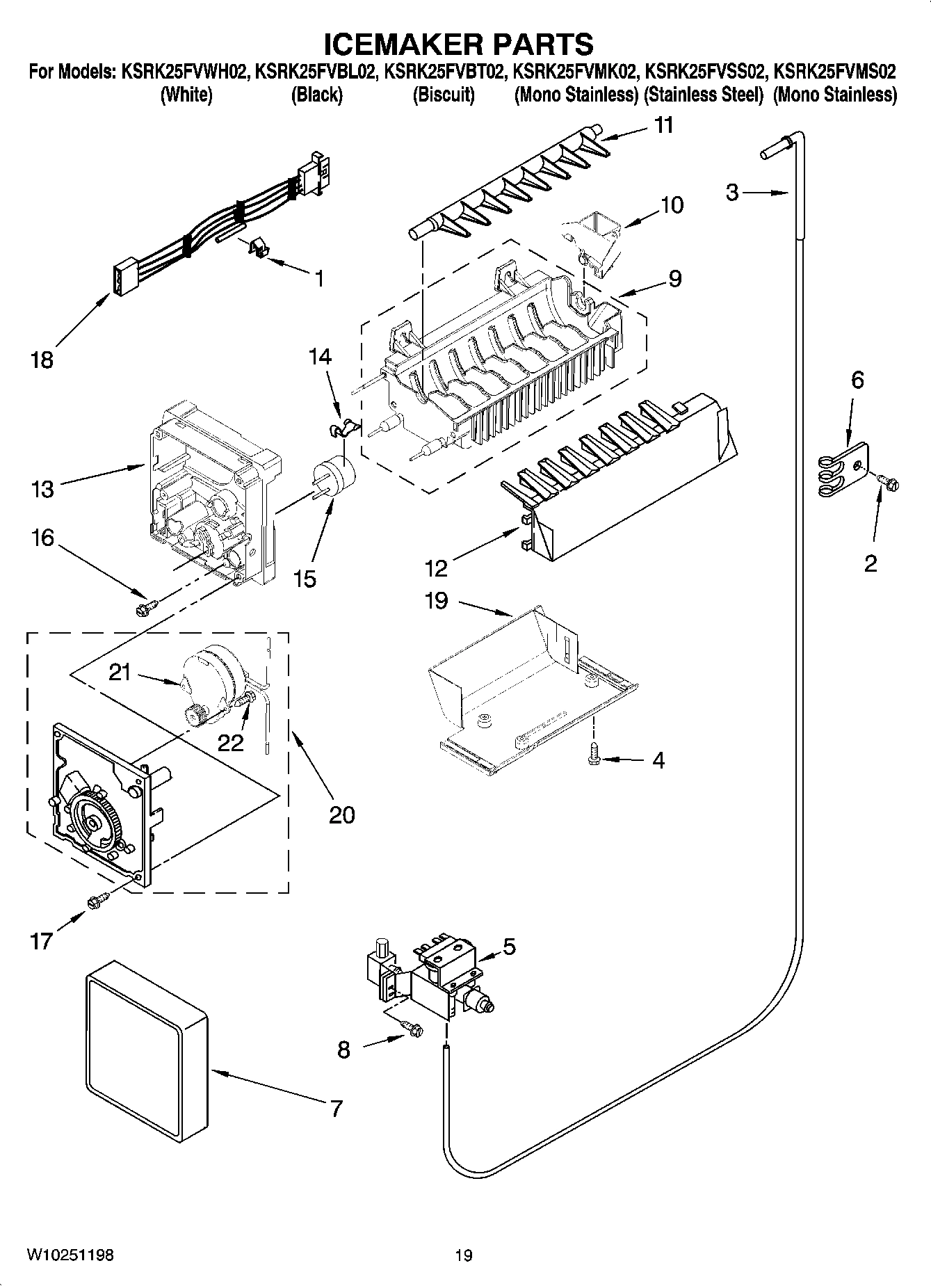 12 - ICEMAKER PARTS, OPTIONAL PARTS (NOT INCLUDED)