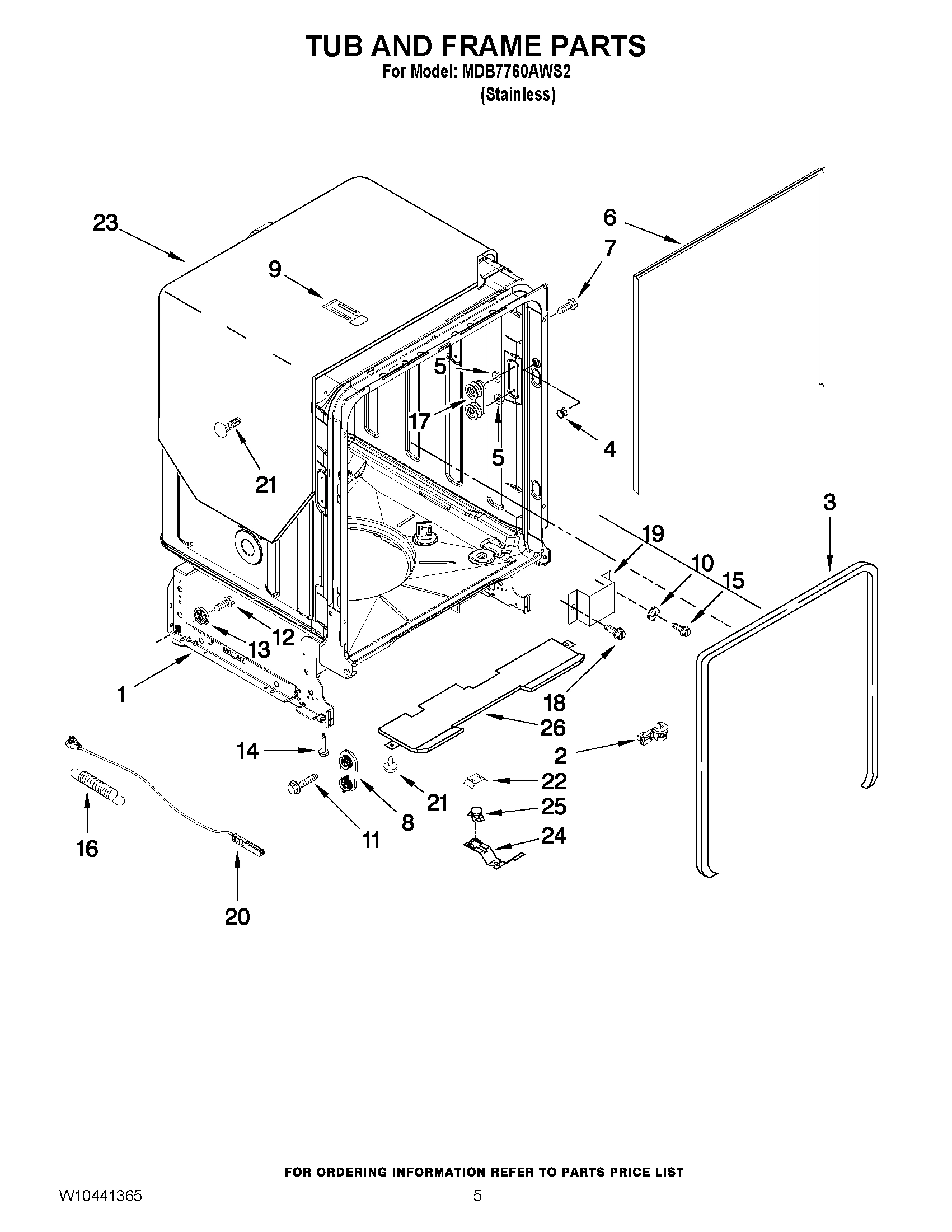 05 - TUB AND FRAME PARTS