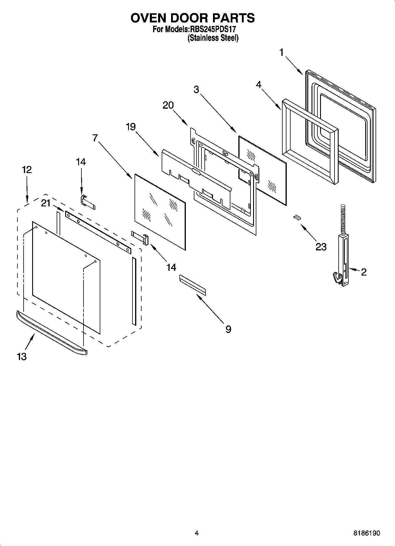 03 - OVEN DOOR PARTS