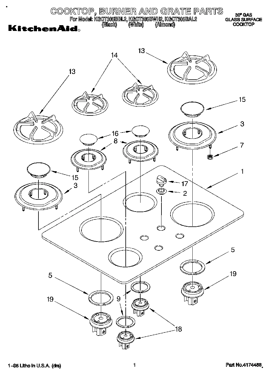01 - COOKTOP, BURNER AND GRATE