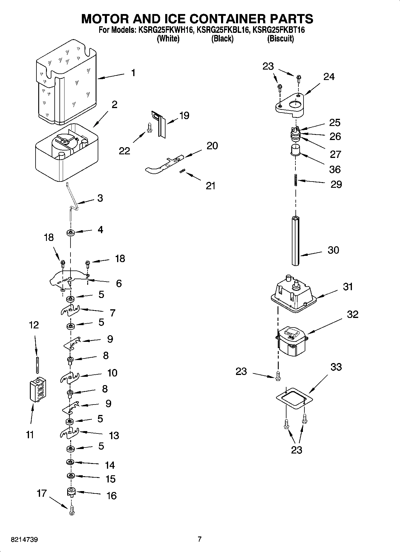 05 - MOTOR AND ICE CONTAINER PARTS