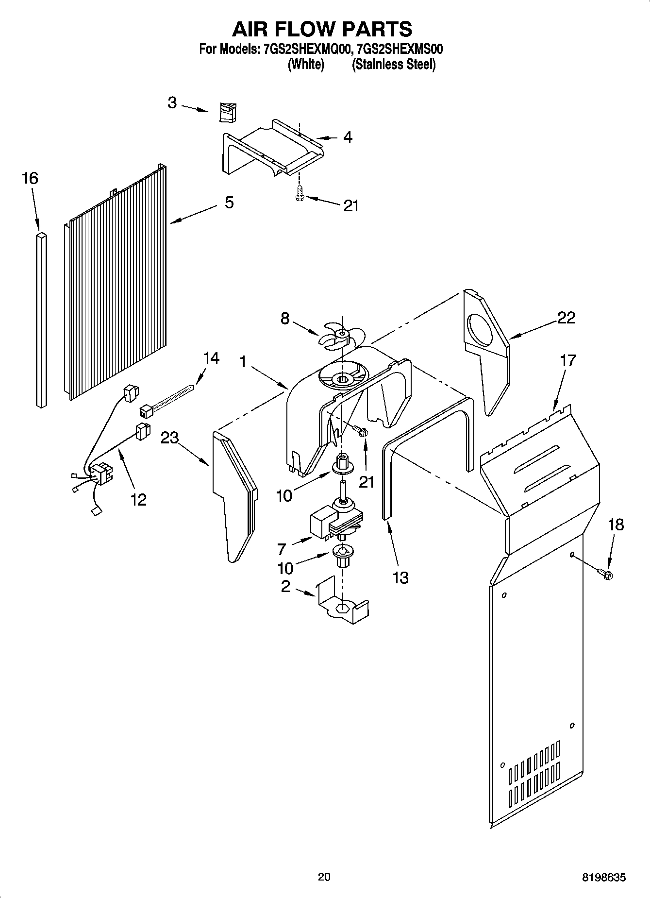 12 - AIR FLOW PARTS, PARTS NOT ILLUSTRATED
