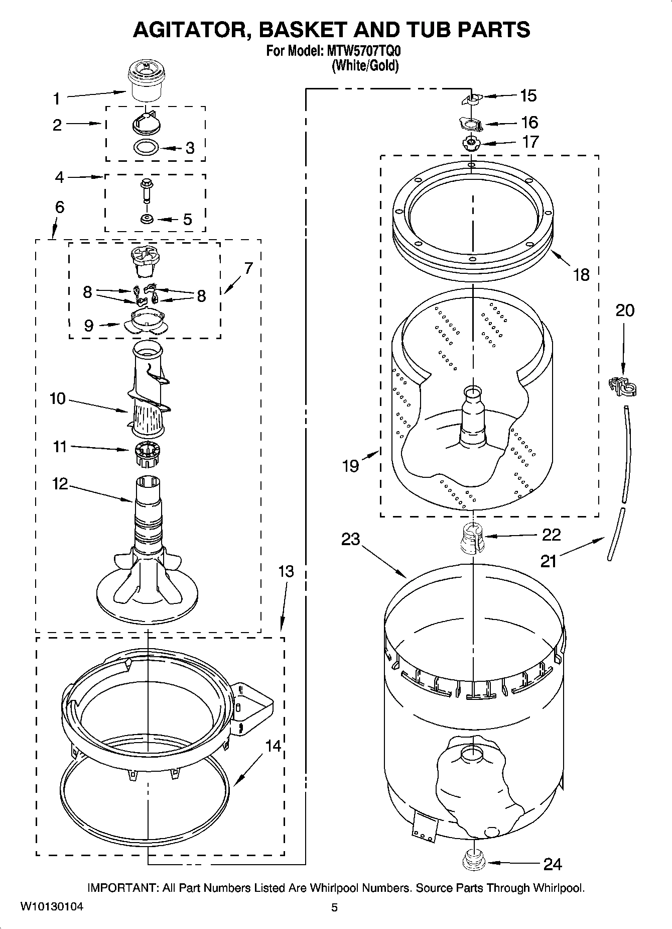 03 - AGITATOR, BASKET AND TUB PARTS