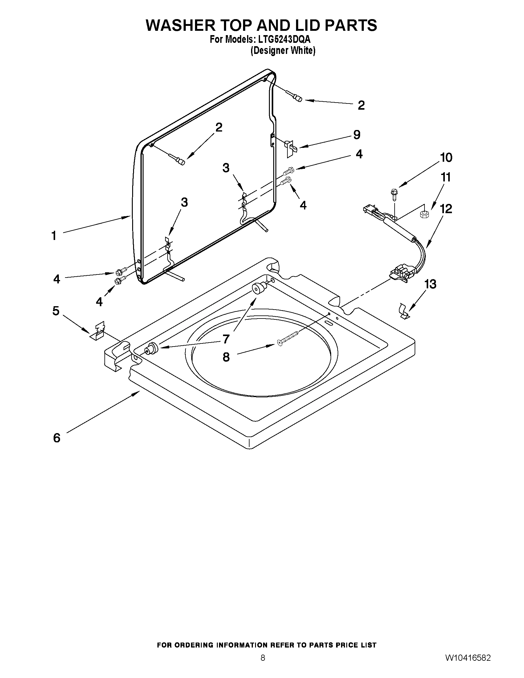 06 - WASHER TOP AND LID PARTS
