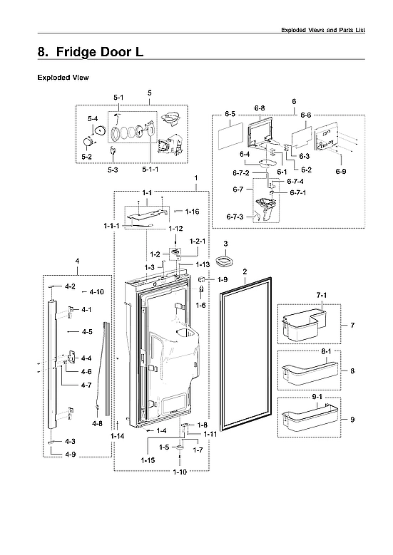 LEFT FRIDGE DOOR ASSY