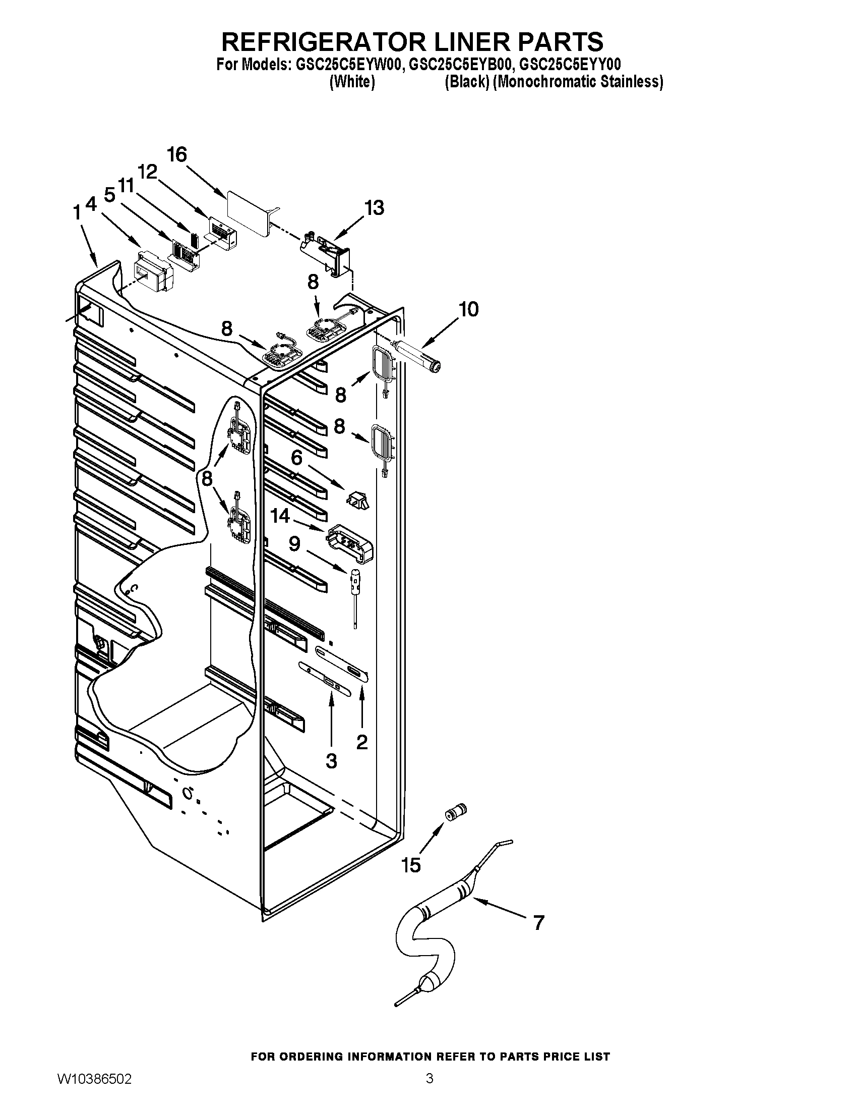 02 - REFRIGERATOR LINER PARTS