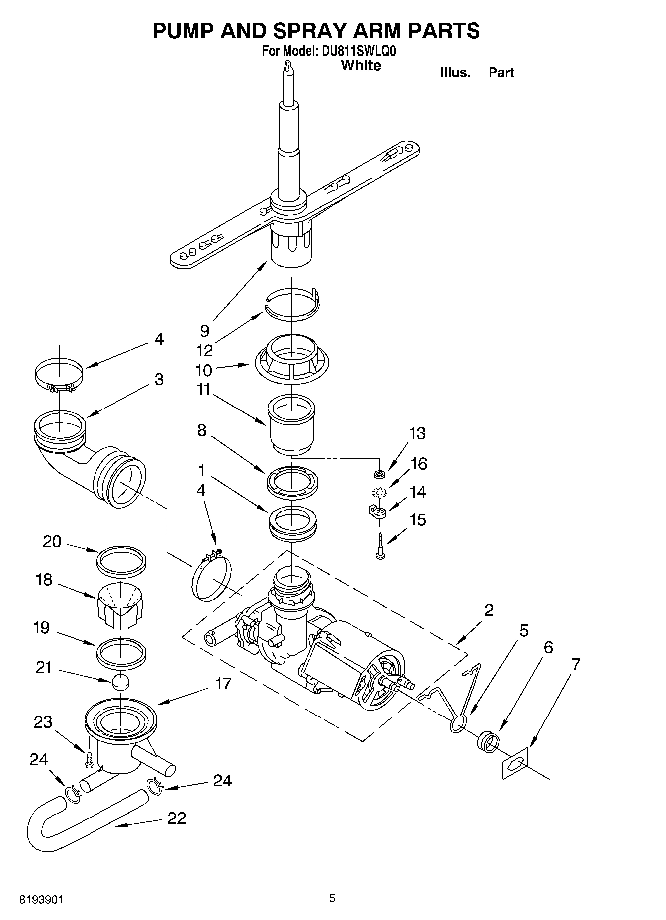 04 - PUMP AND SPRAY ARM PARTS