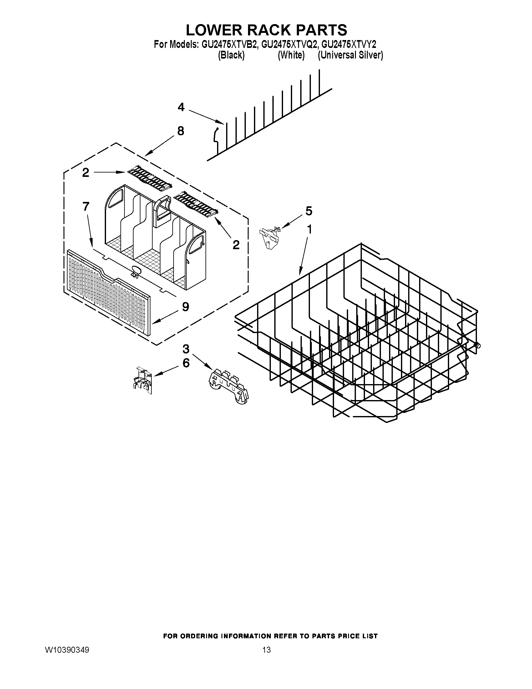 10 - LOWER RACK PARTS