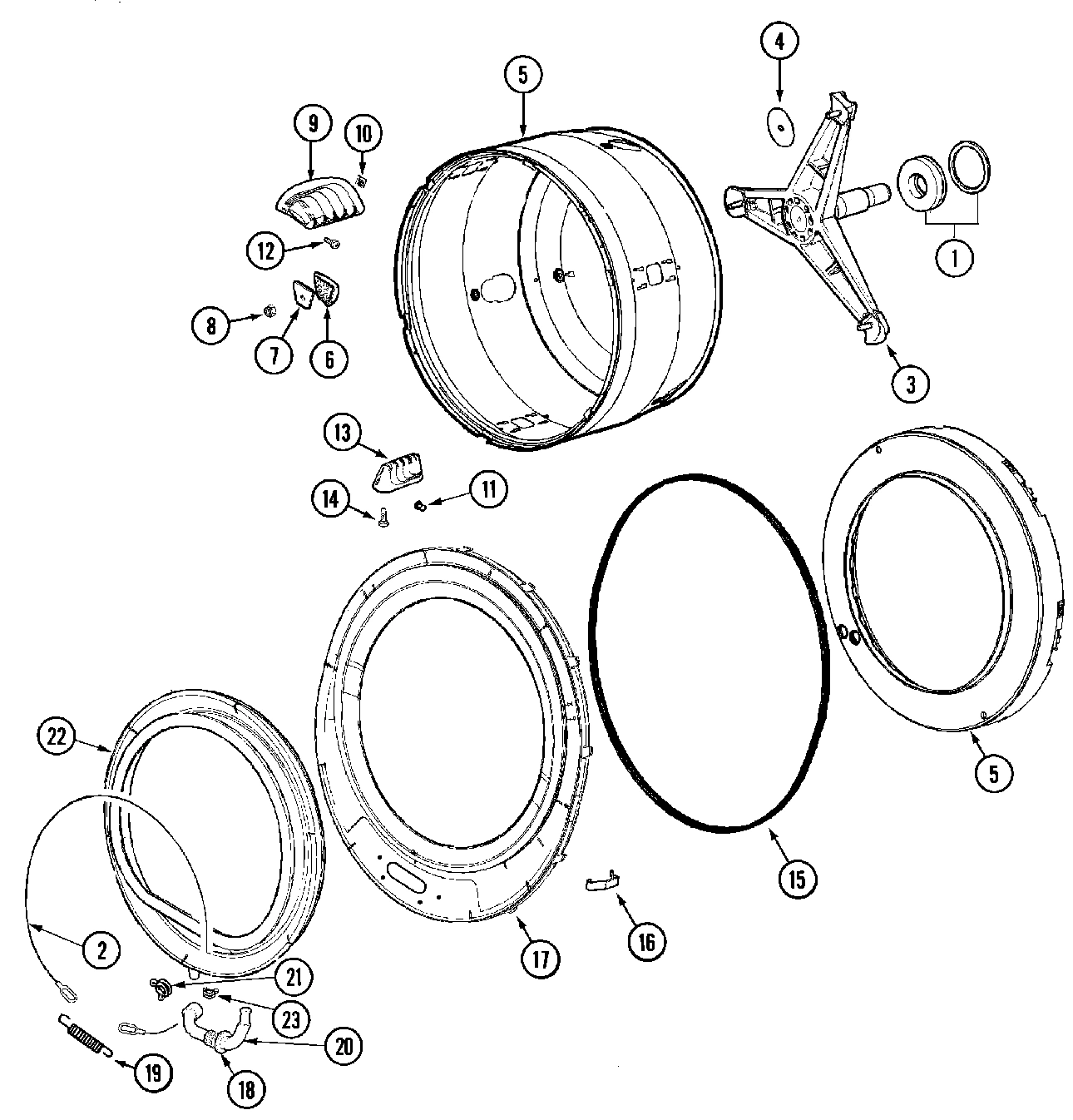 13 - SPINNER ASSEMBLY & OUTER TUB COVER(WASH)